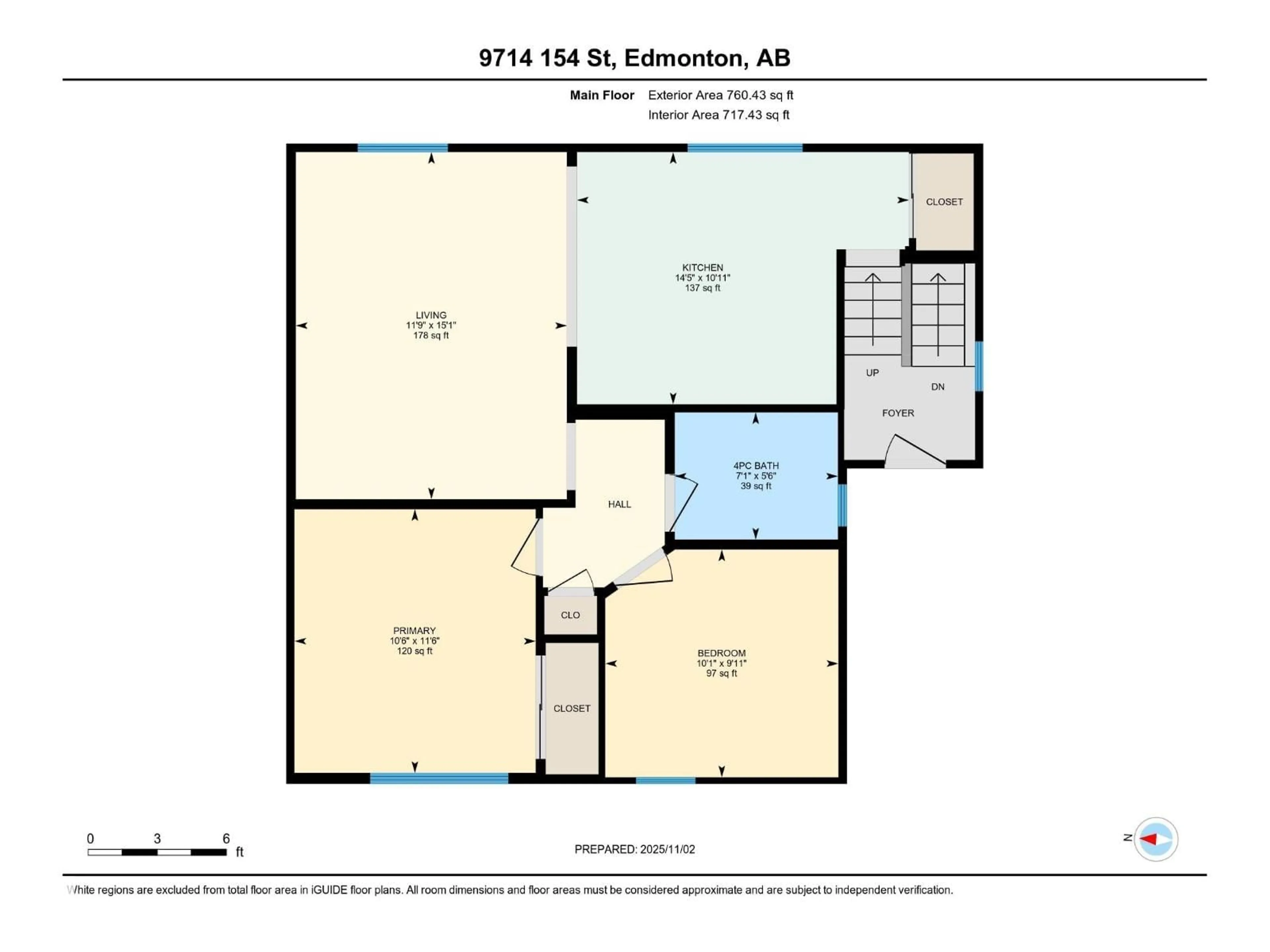 Floor plan for 9714 154 ST NW, Edmonton Alberta T5P2G3