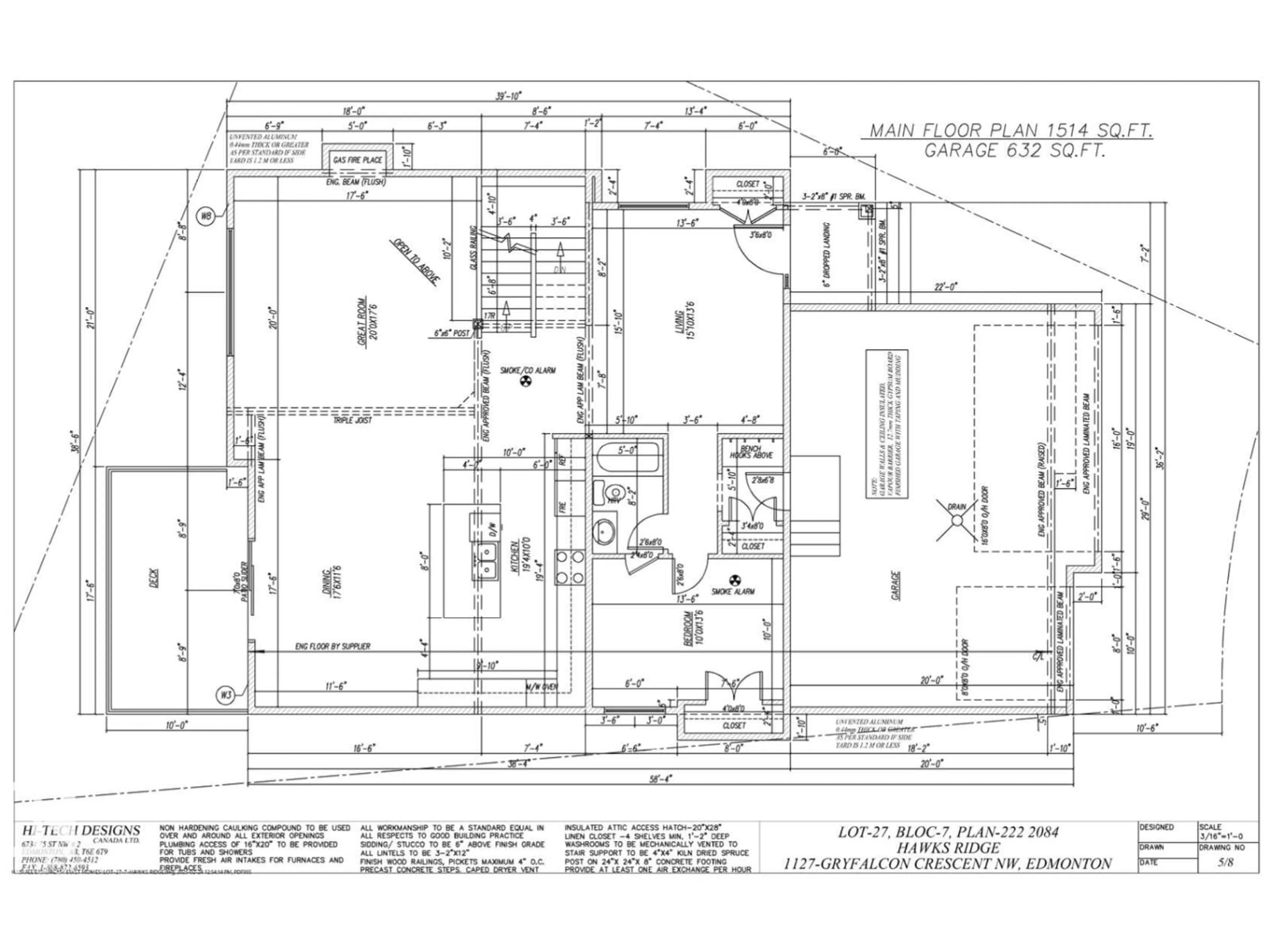 Floor plan for 1127 GYRFALCON CR, Edmonton Alberta T5S0S5