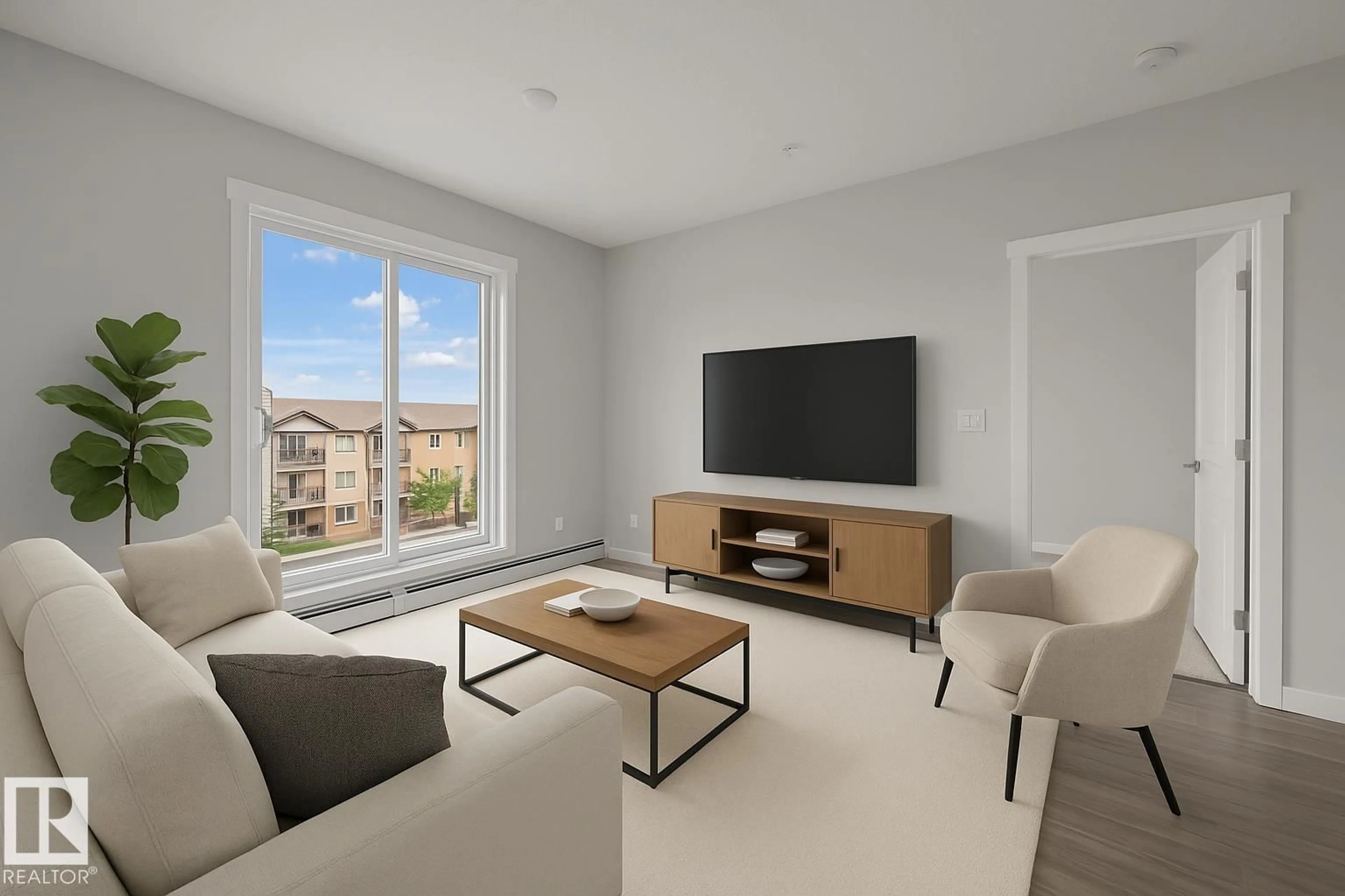 Living room with furniture, unknown for #405 - 812 WELSH DR, Edmonton Alberta T6X1Y7