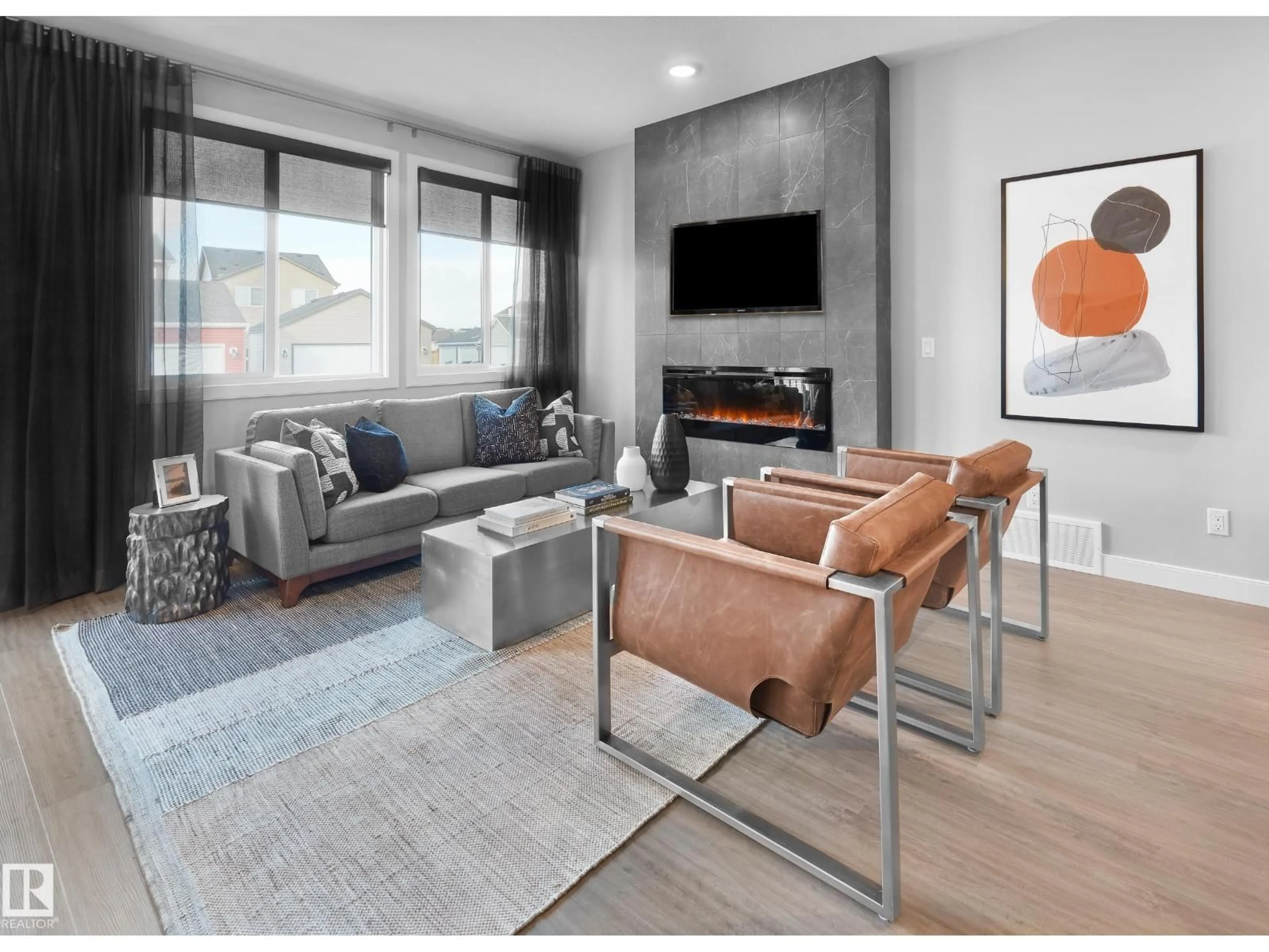 Living room with furniture, unknown for SW - 4836 CAWSEY TC, Edmonton Alberta T6W5M8