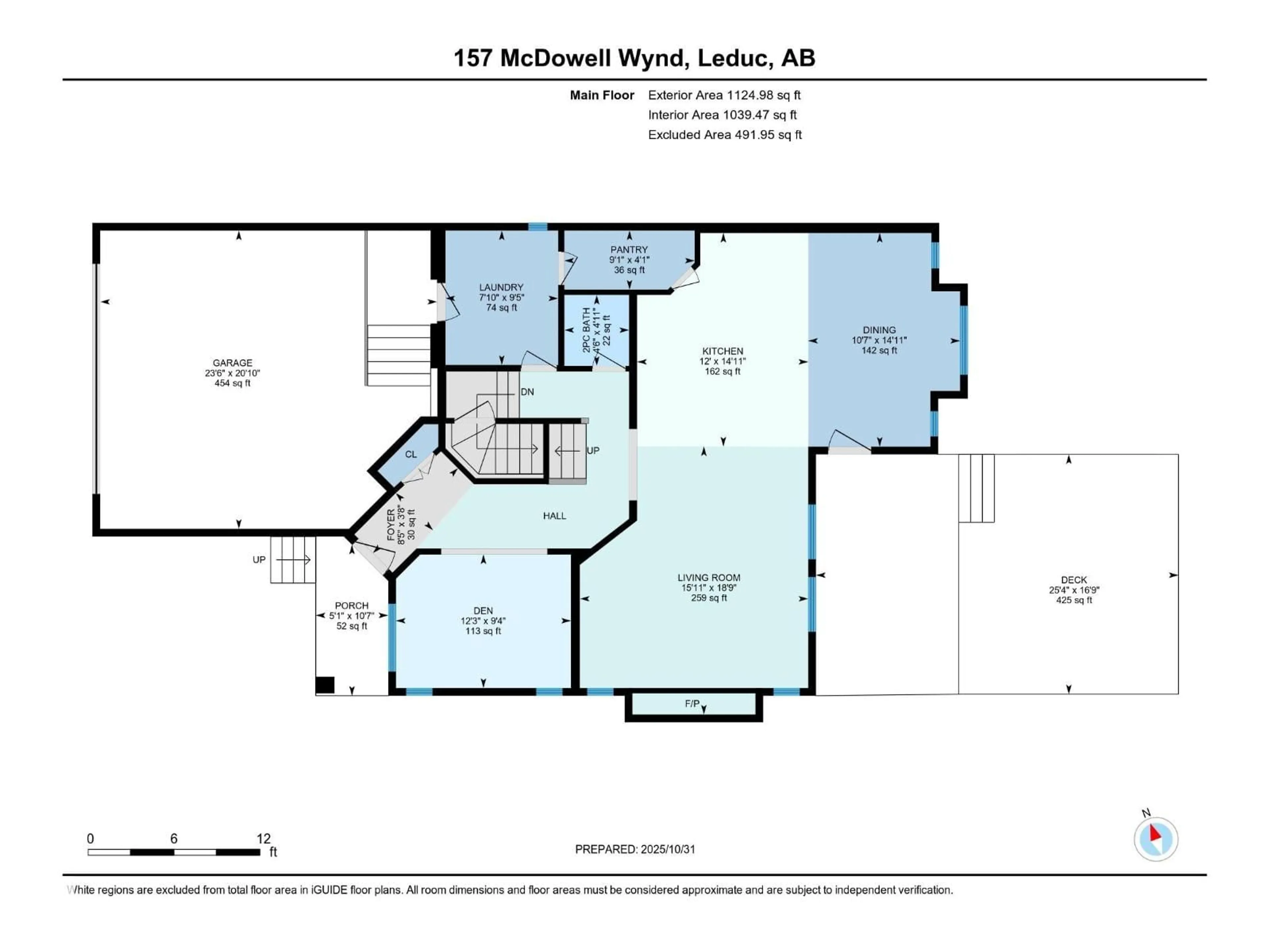 Floor plan for 157 MCDOWELL WD, Leduc Alberta T9E0M3