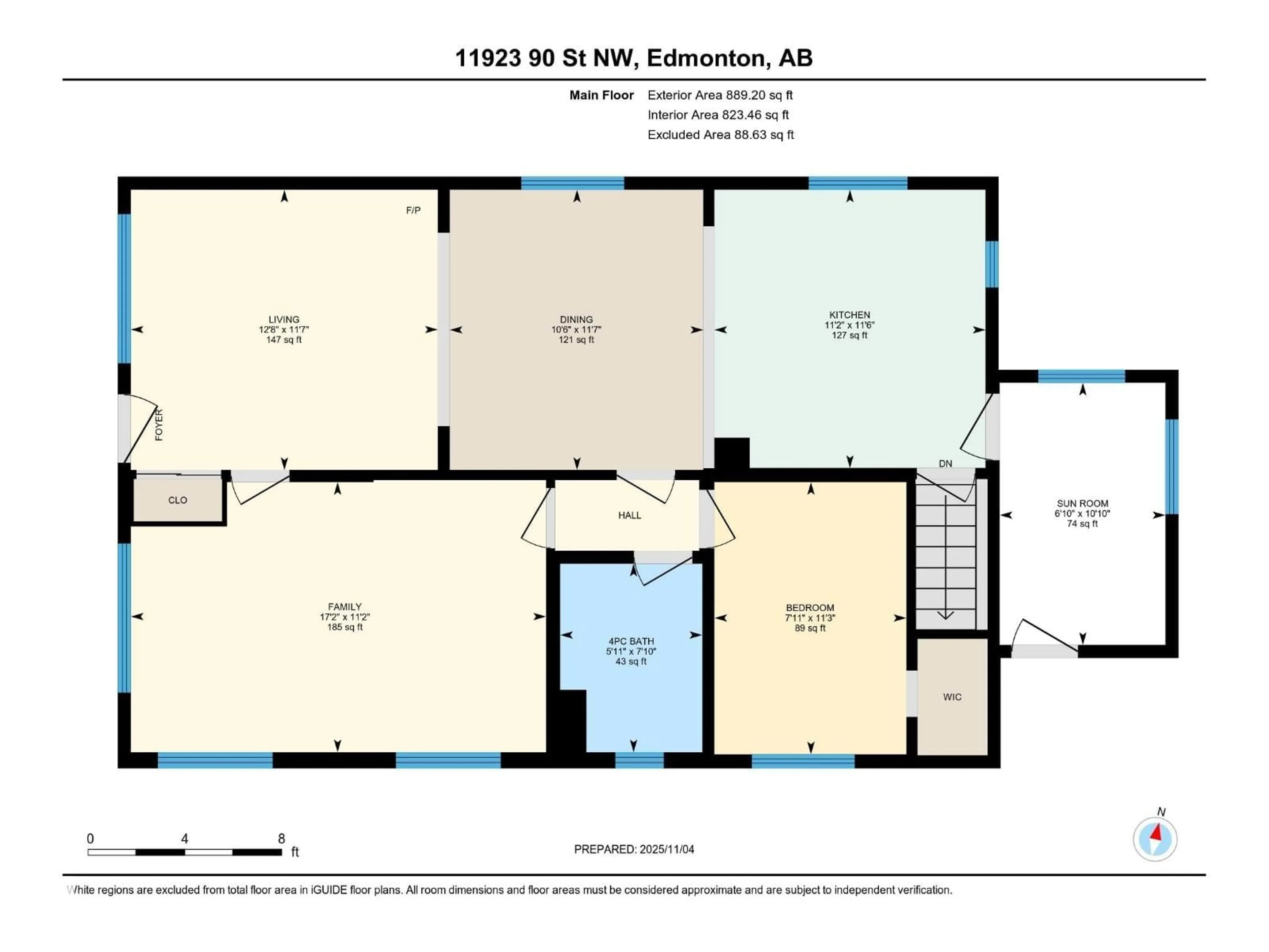 Floor plan for 11923 90 ST, Edmonton Alberta T5B3Y8