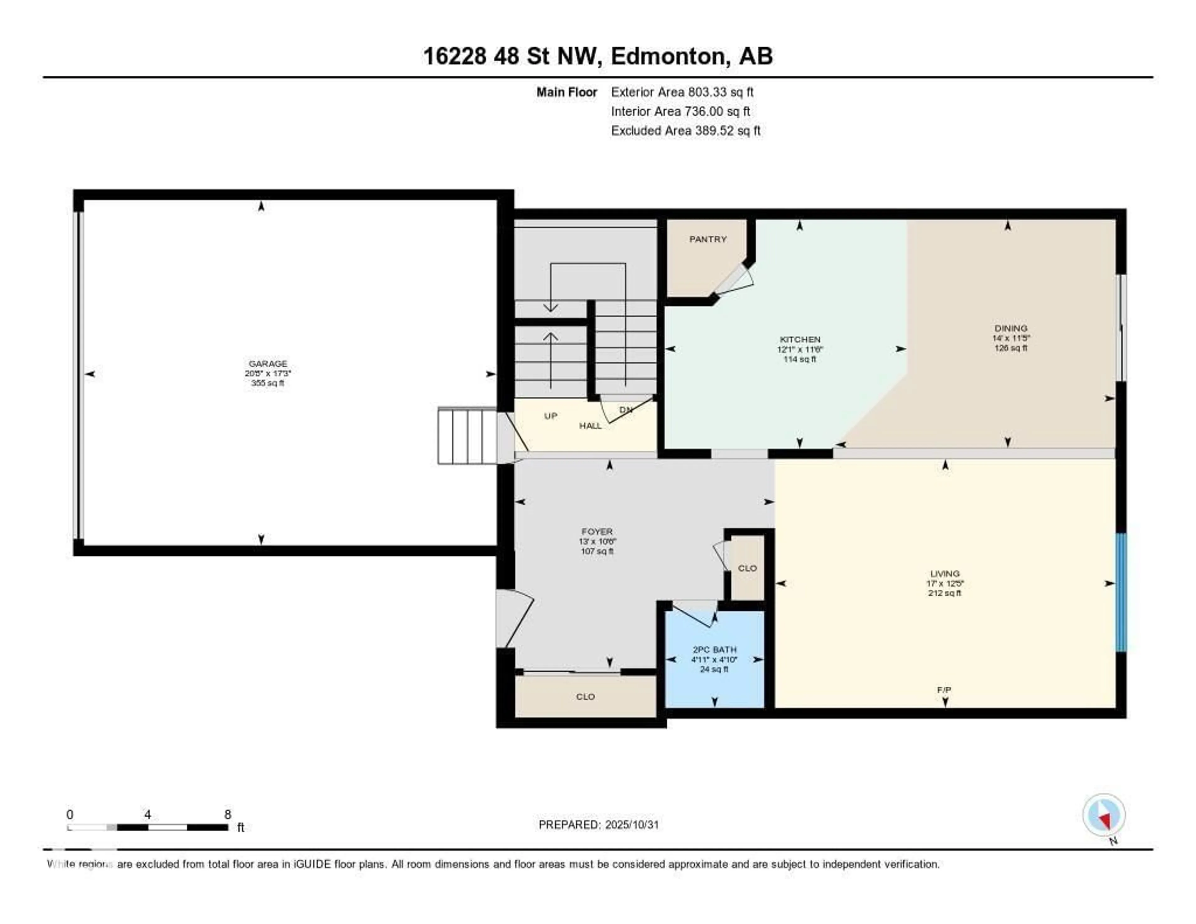 Floor plan for NW - 16228 48 ST, Edmonton Alberta T5Y3H6