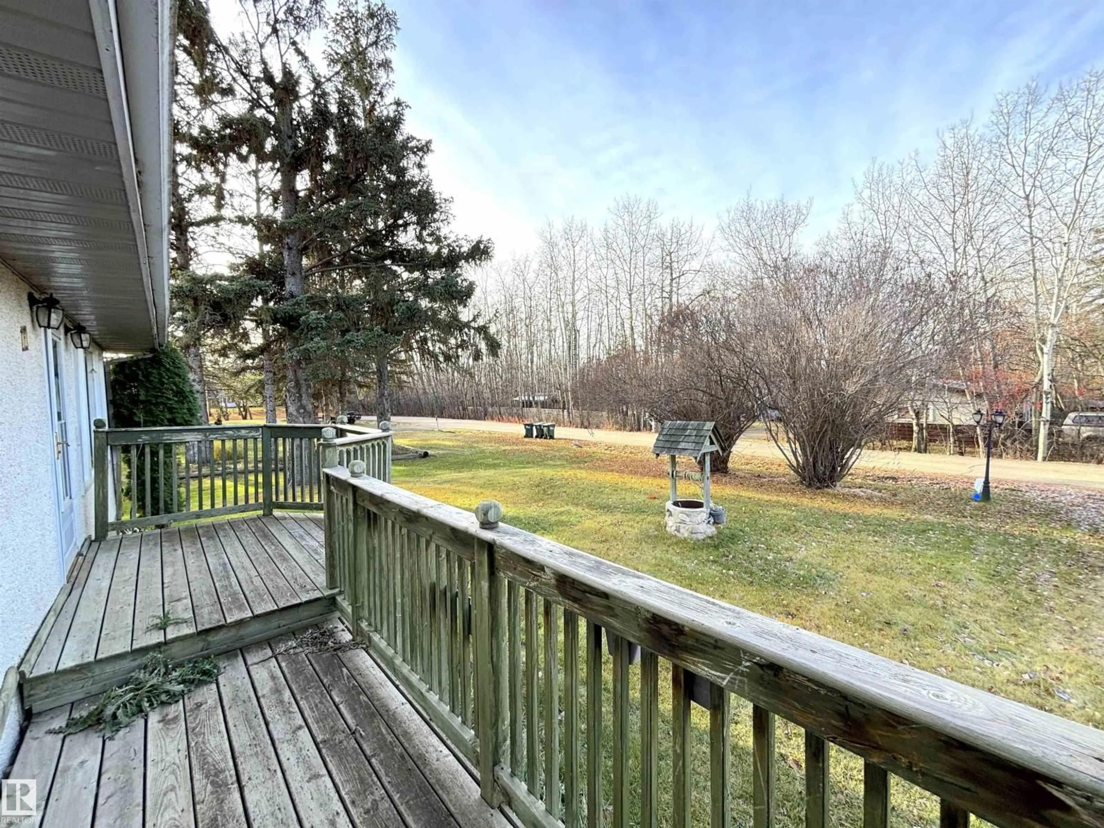 Patio, forest/trees view for #11 - 20575 WYE RD, Rural Strathcona County Alberta T8G1H1