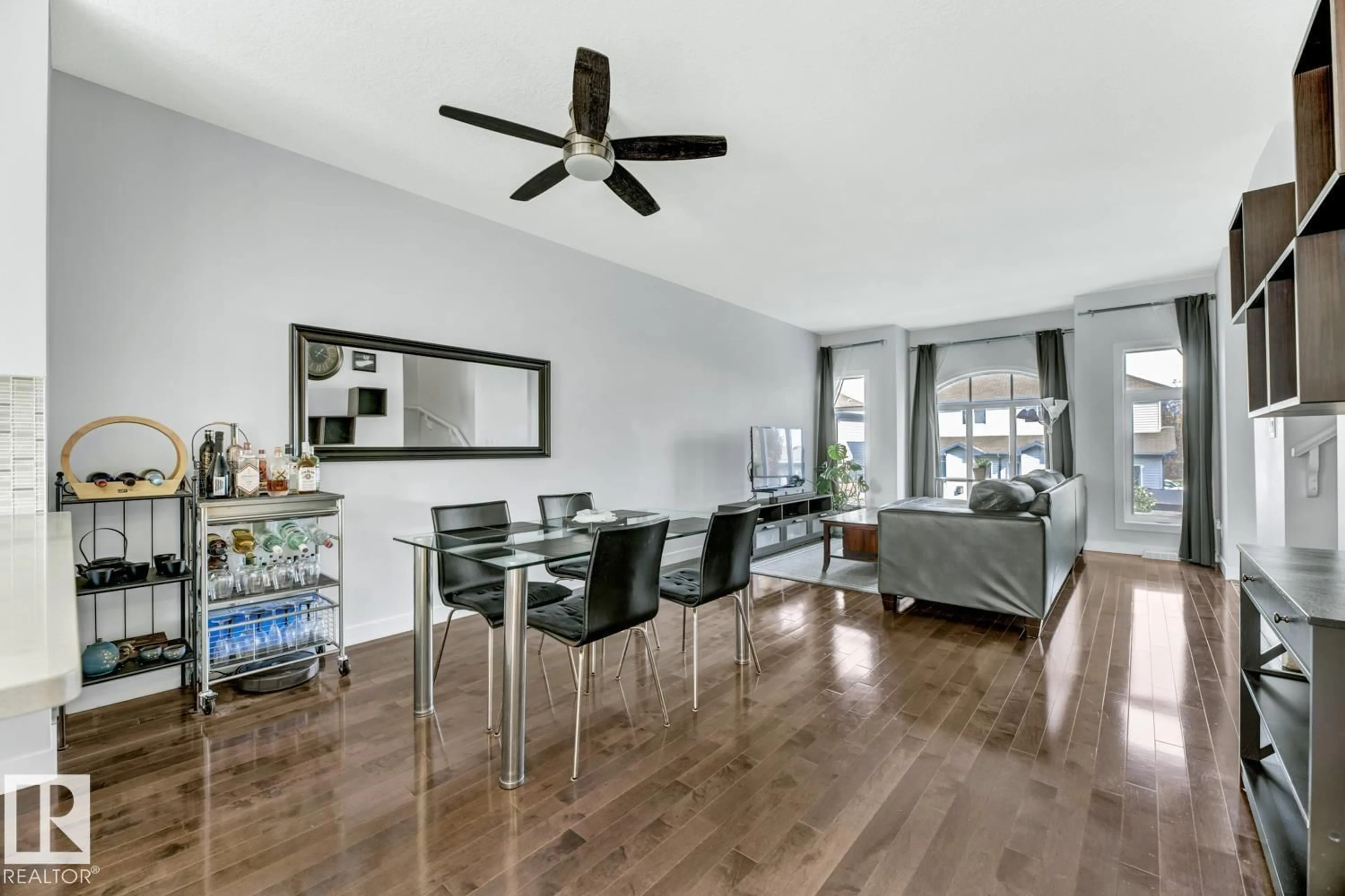 Living room with furniture, wood/laminate floor for #2 - 723 172 ST, Edmonton Alberta T6W2N6