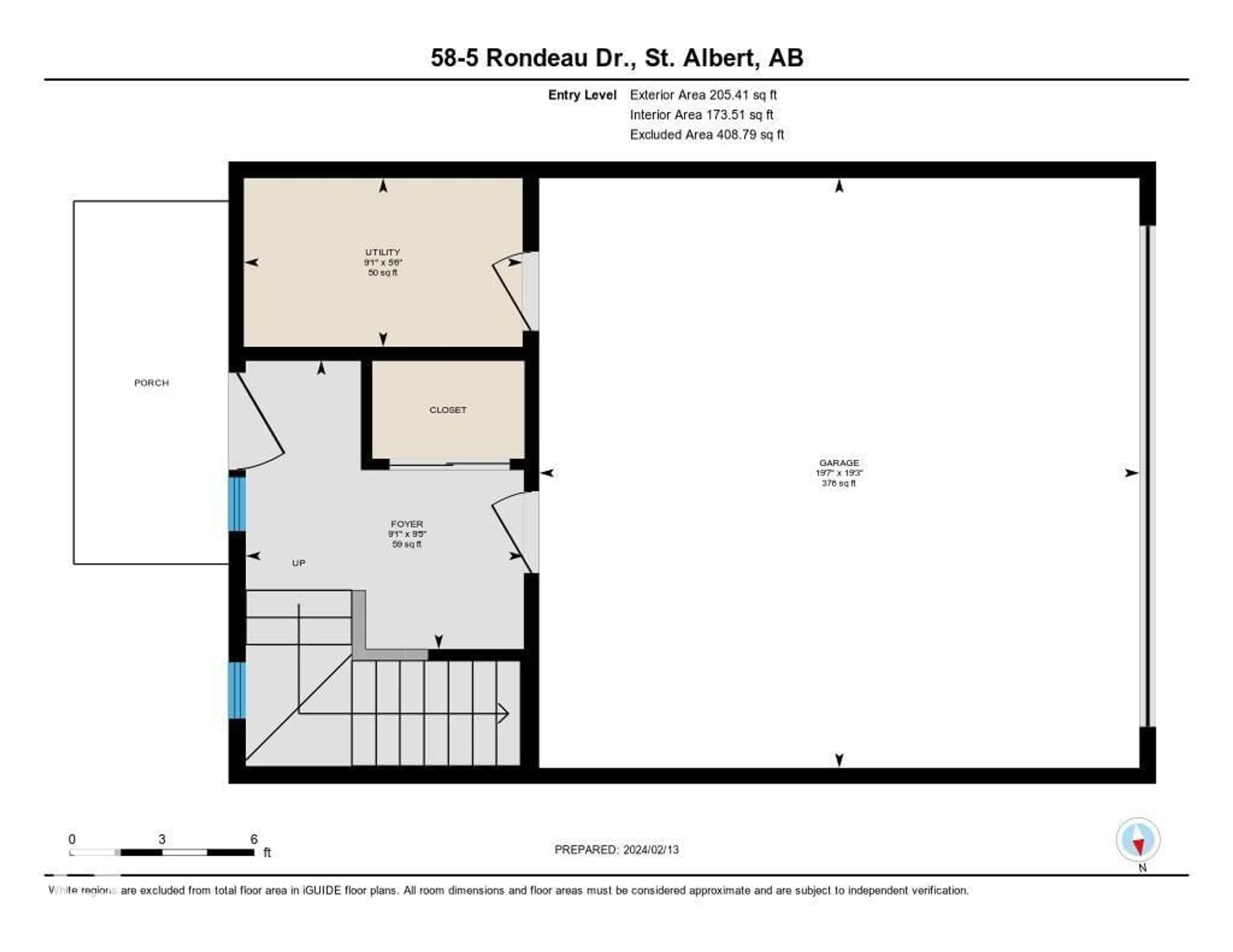 Floor plan for 5 - 58 RONDEAU DR, St. Albert Alberta T8N7X8