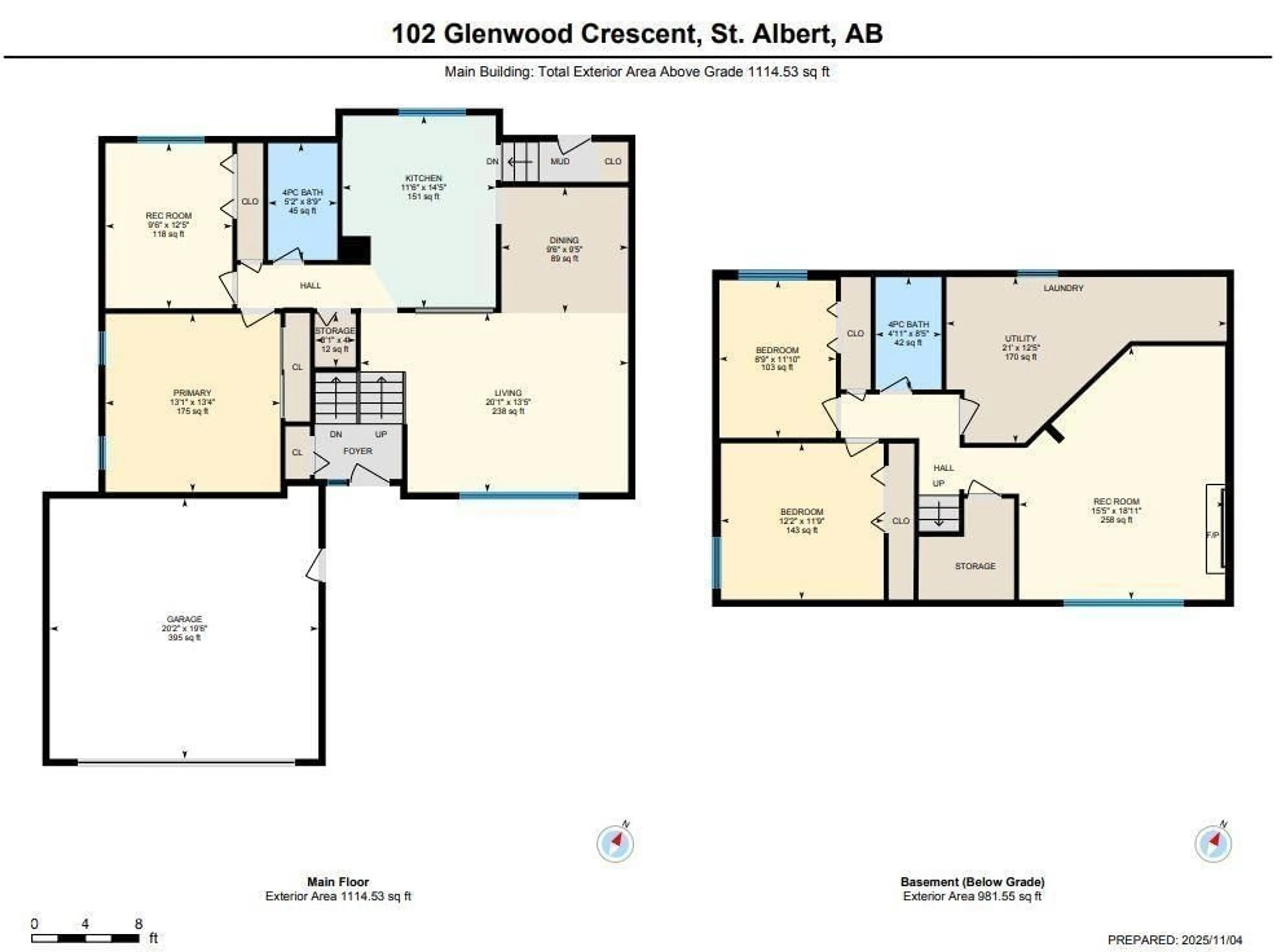 Floor plan for 102 GLENWOOD CR, St. Albert Alberta T8N1X5
