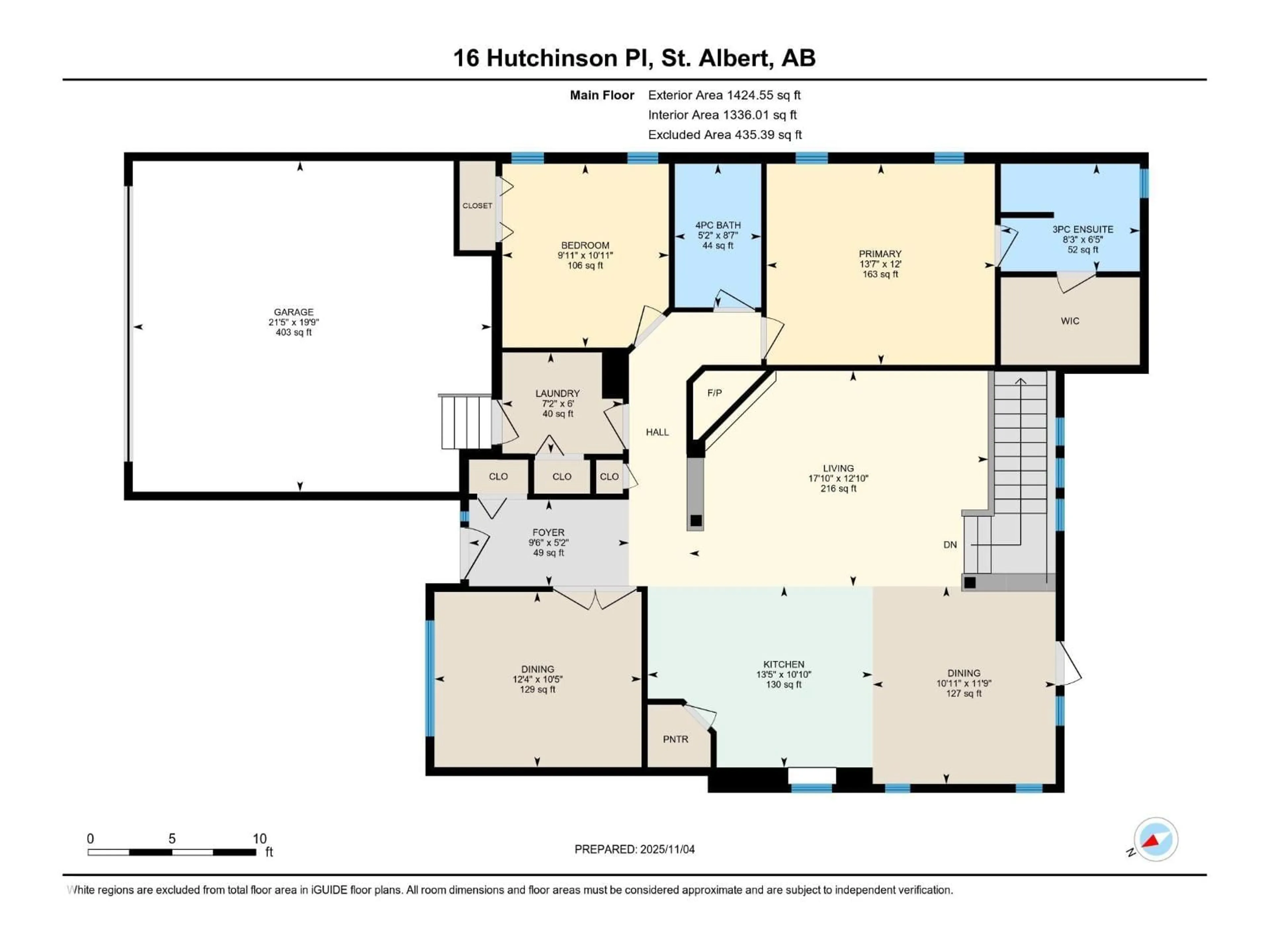 Floor plan for 16 HUTCHINSON PL, St. Albert Alberta T8N6R3