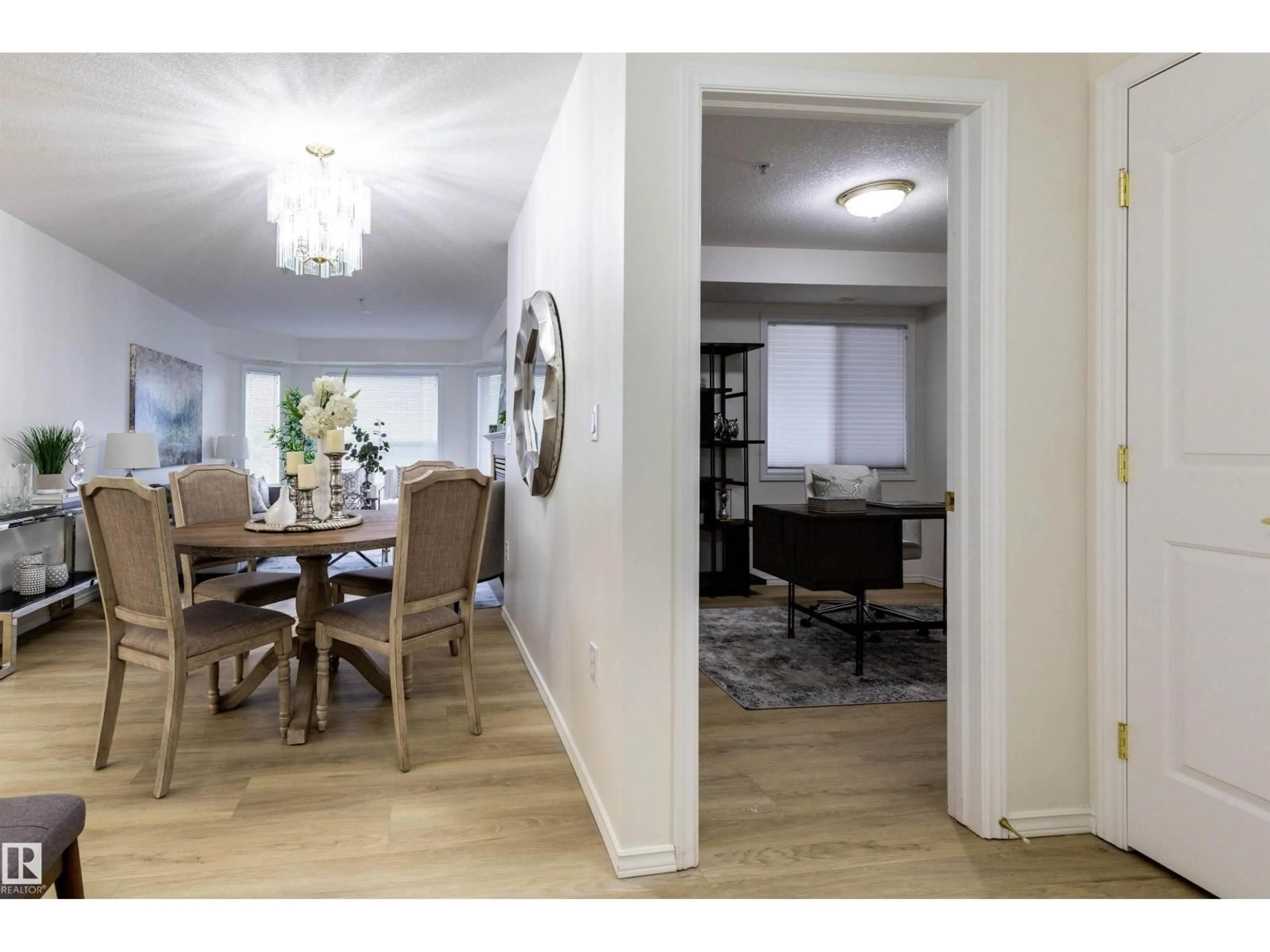 Dining room, wood/laminate floor for #120 - 6703 172 ST NW, Edmonton Alberta T5T6H9