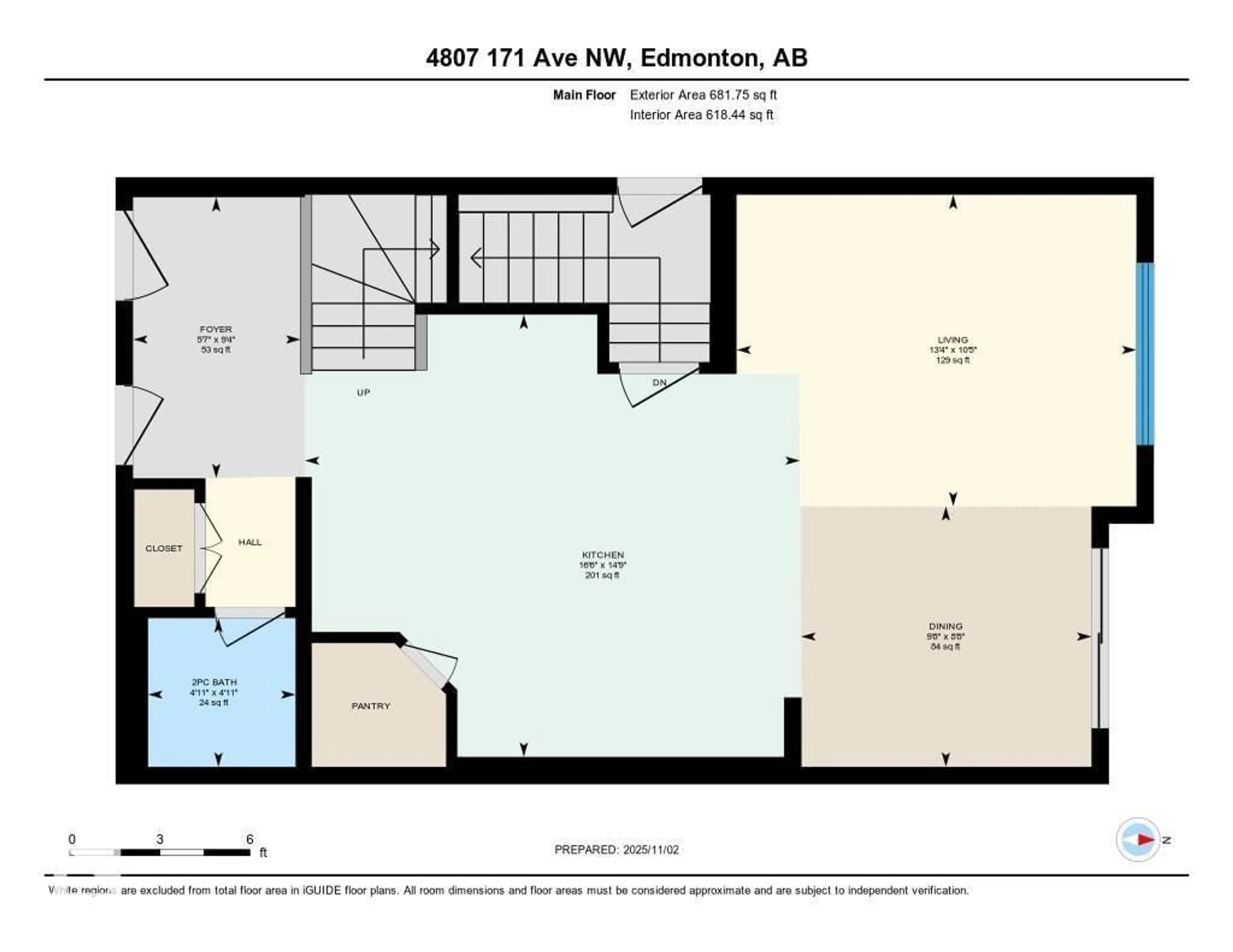 Floor plan for NW - 4807 171 AVE, Edmonton Alberta T5Y3P6