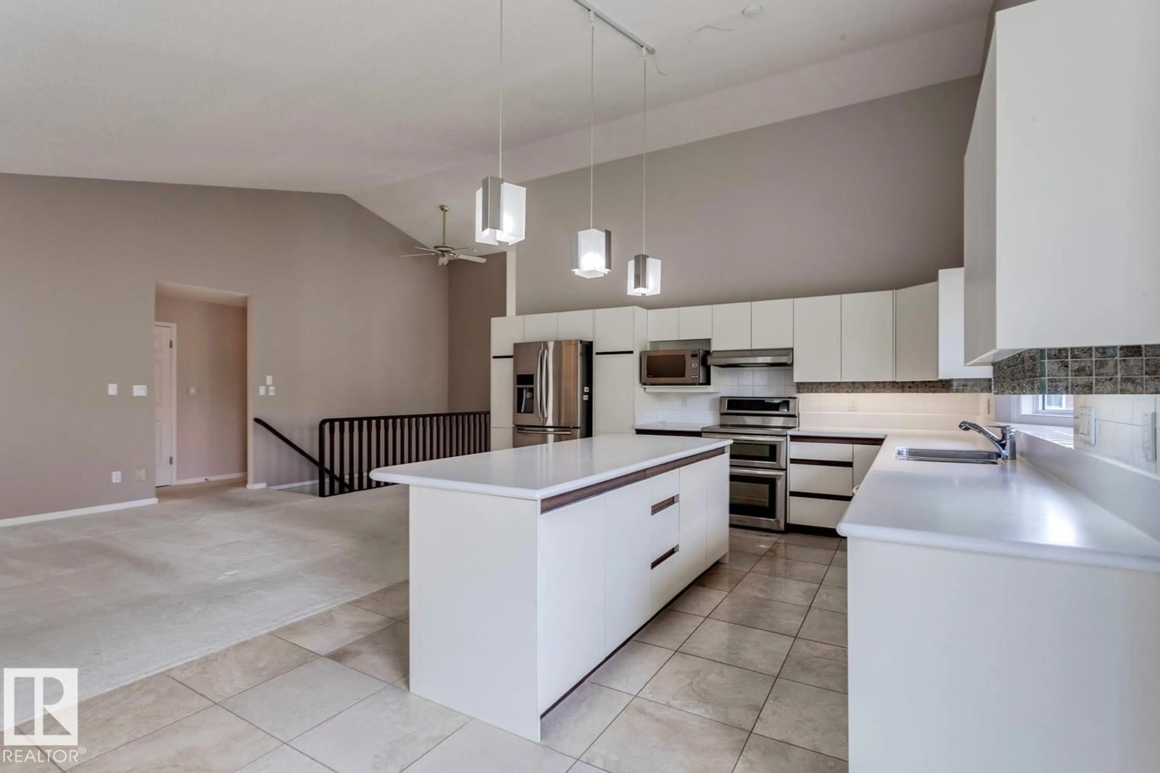 Open concept kitchen, ceramic/tile floor for 12416 29A AV, Edmonton Alberta T6J6C6