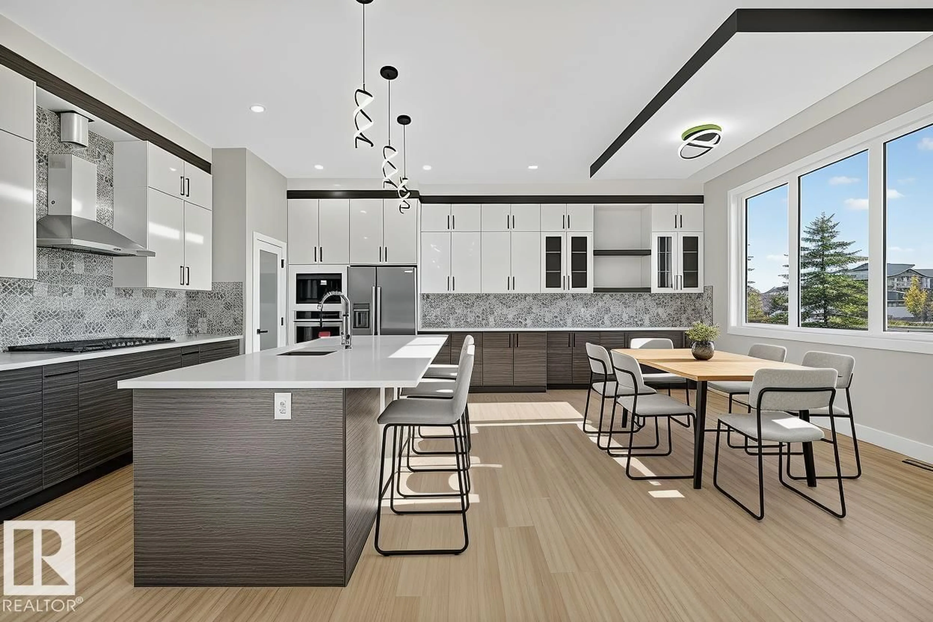 Contemporary kitchen, ceramic/tile floor for 181 EDGEWATER CI, Leduc Alberta T9E1K5