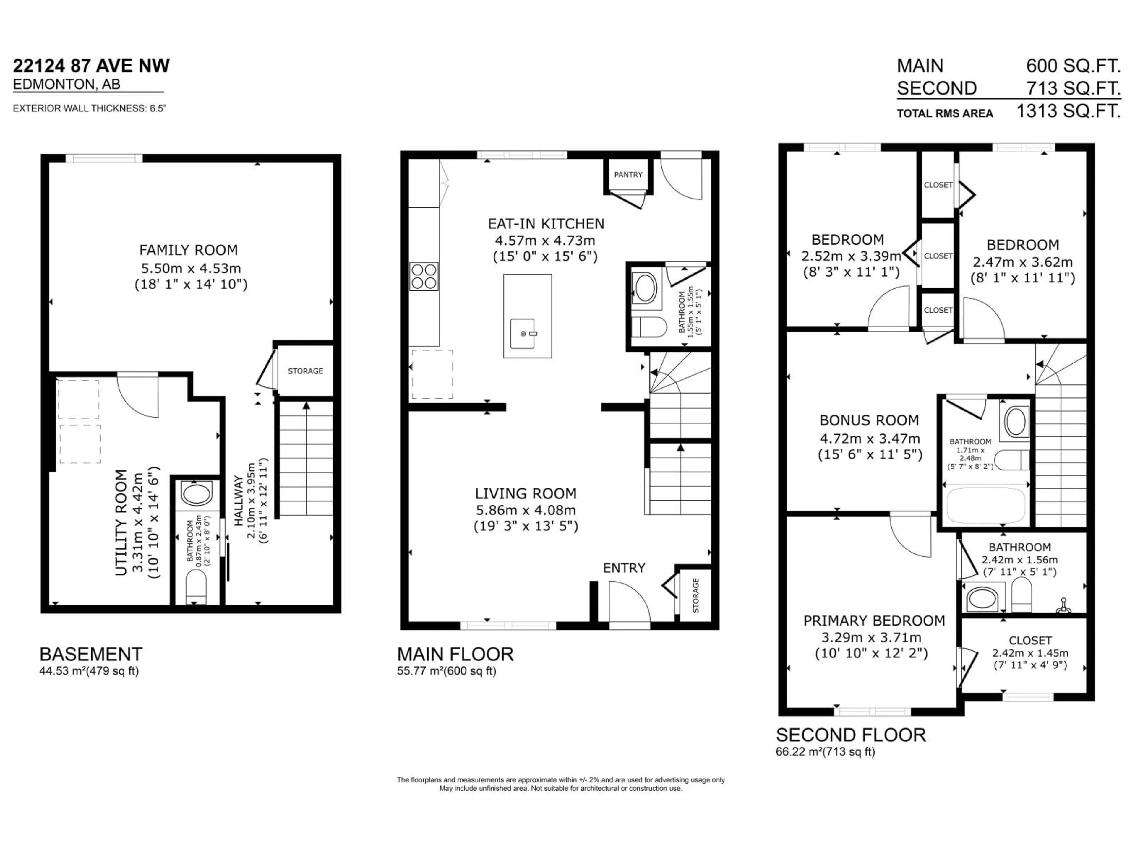 Floor plan for NW - 22124 87 AV, Edmonton Alberta T5T7H7