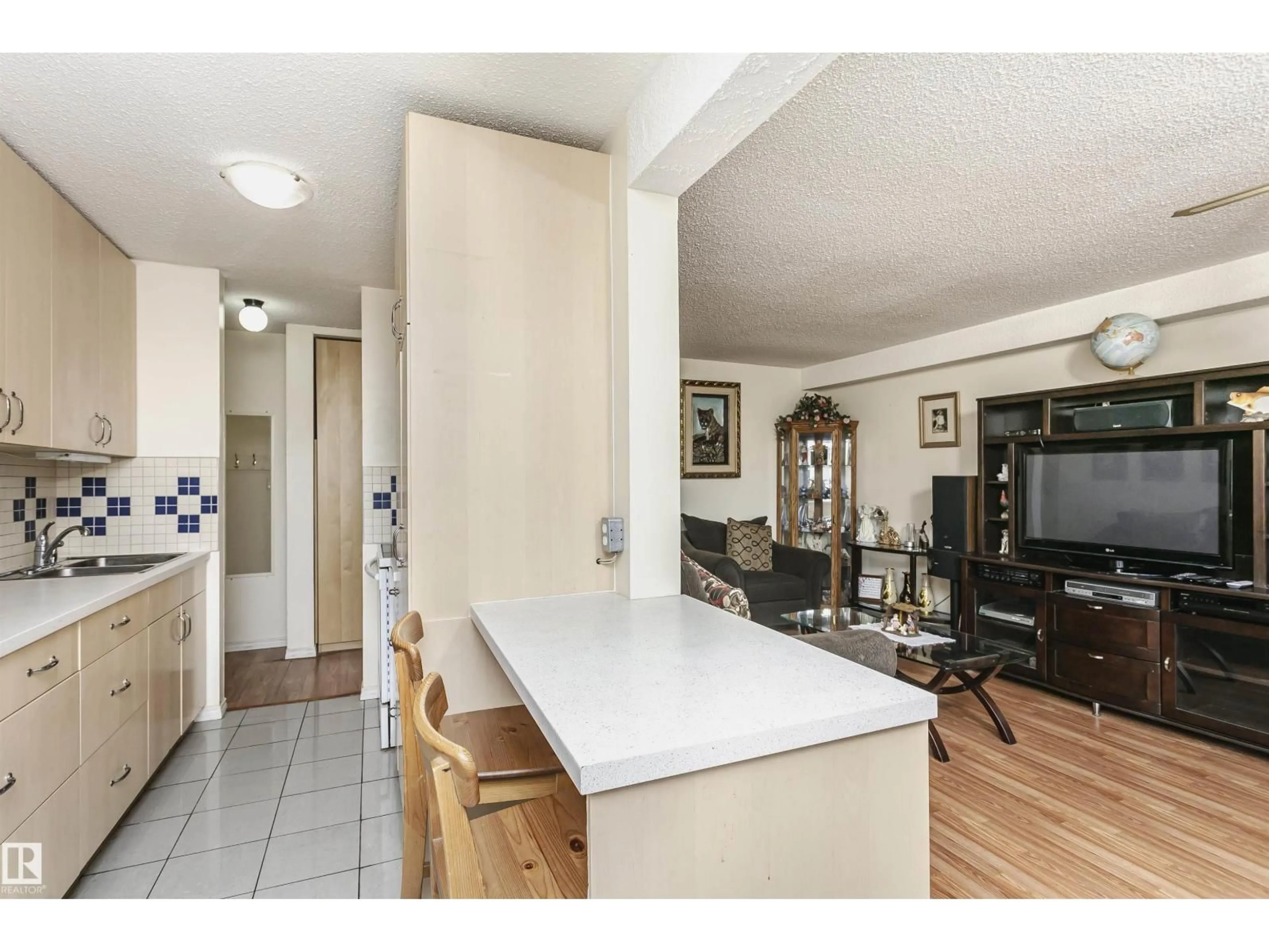 Open concept kitchen, ceramic/tile floor for 109 - 15105 121 ST NW, Edmonton Alberta T5X2G3