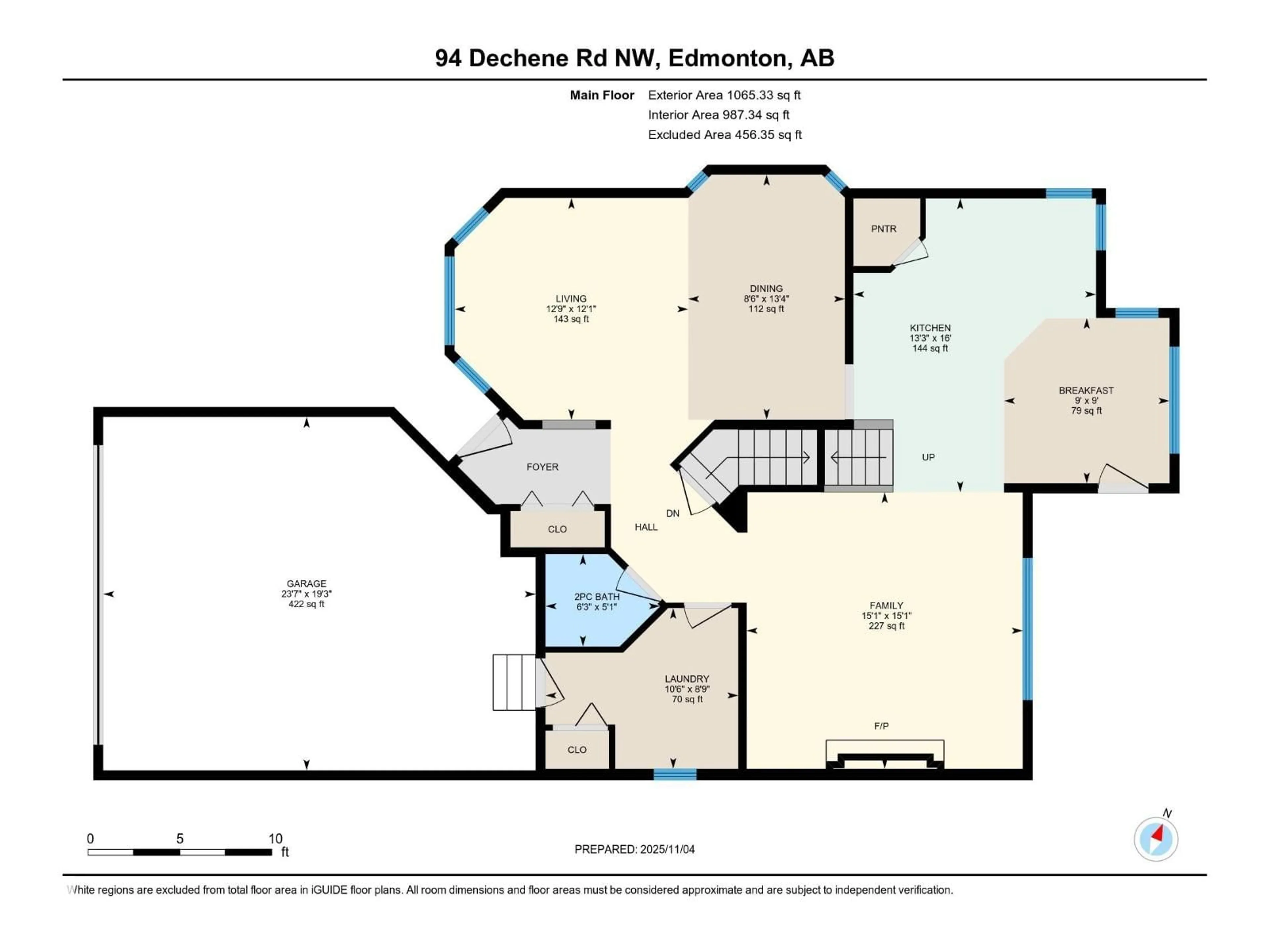 Floor plan for 94 DECHENE RD, Edmonton Alberta T6M2S4