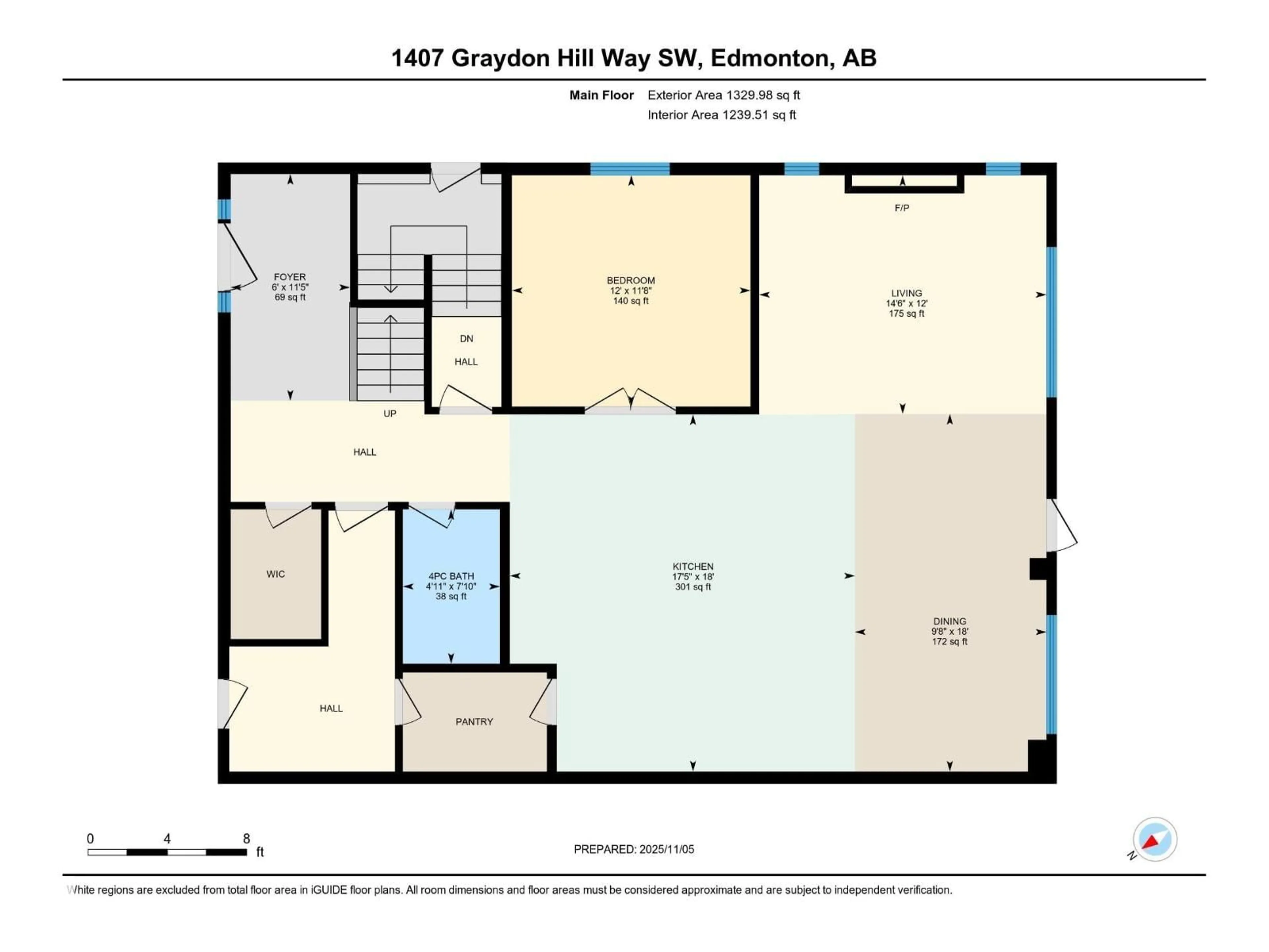 Floor plan for 1407 GRAYDON HILL WY, Edmonton Alberta T6W3C9