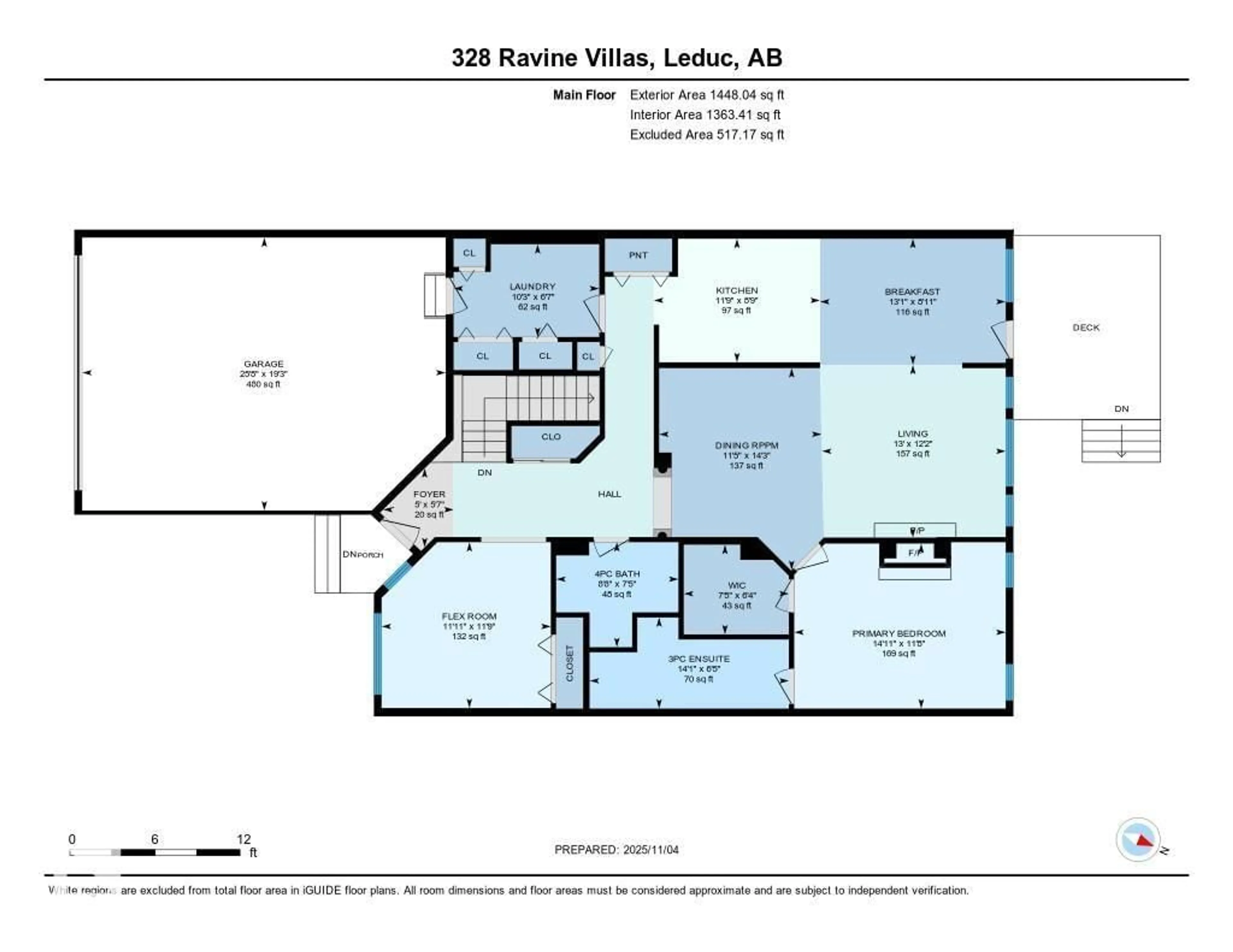Floor plan for 328 RAVINE VI, Leduc Alberta T9E8H3