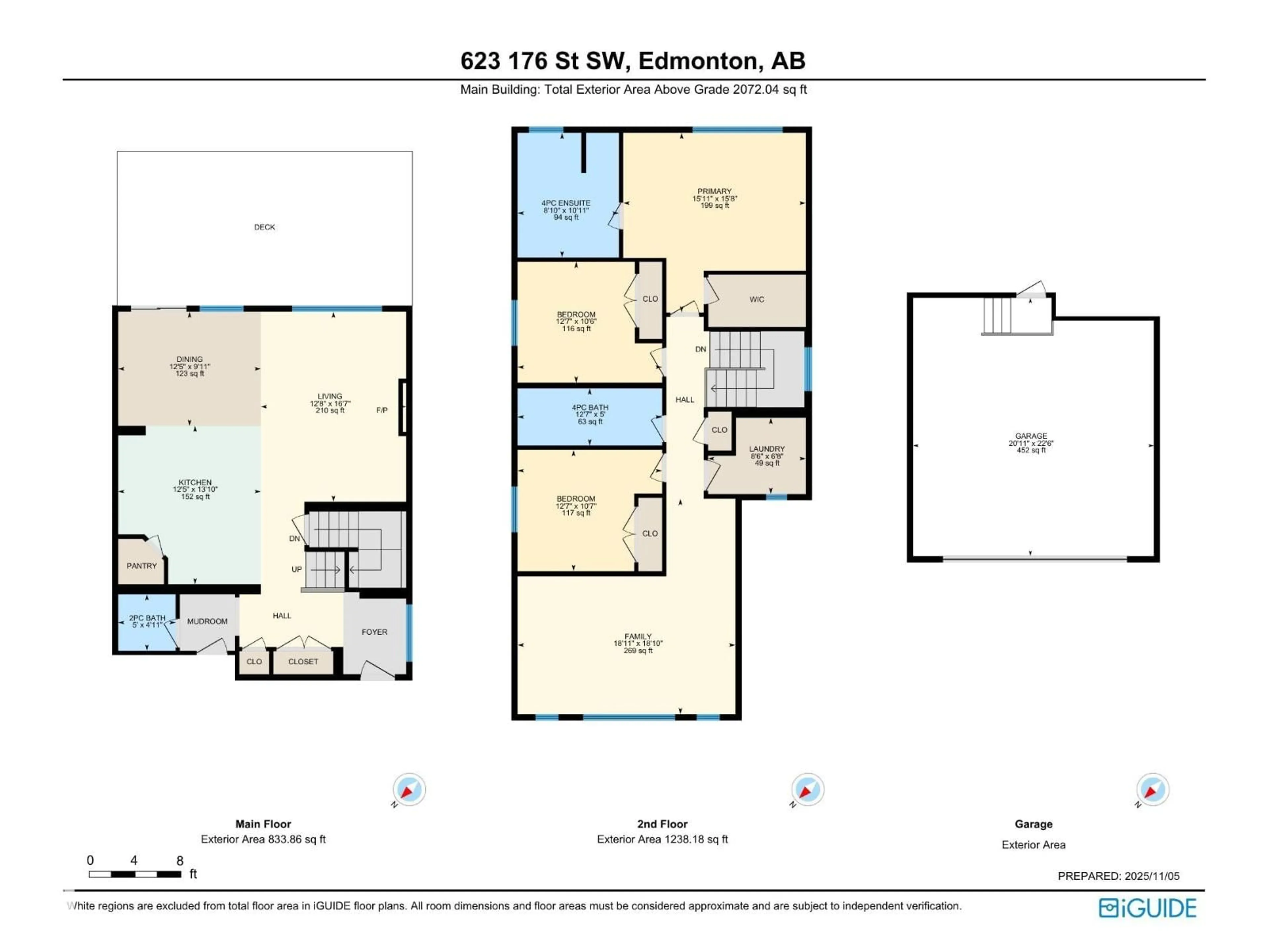 Floor plan for SW - 623 176 ST, Edmonton Alberta T6W2G7