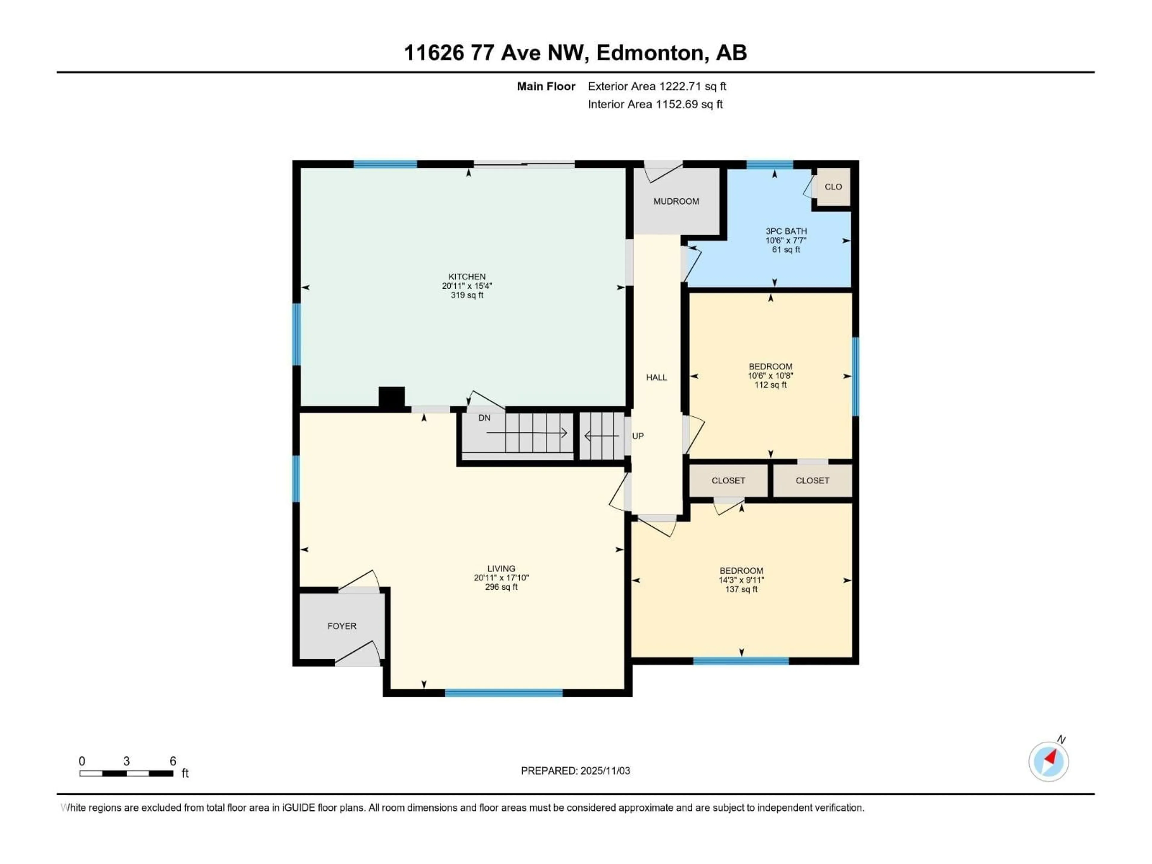 Floor plan for 11626 77 AV, Edmonton Alberta T6G0M3