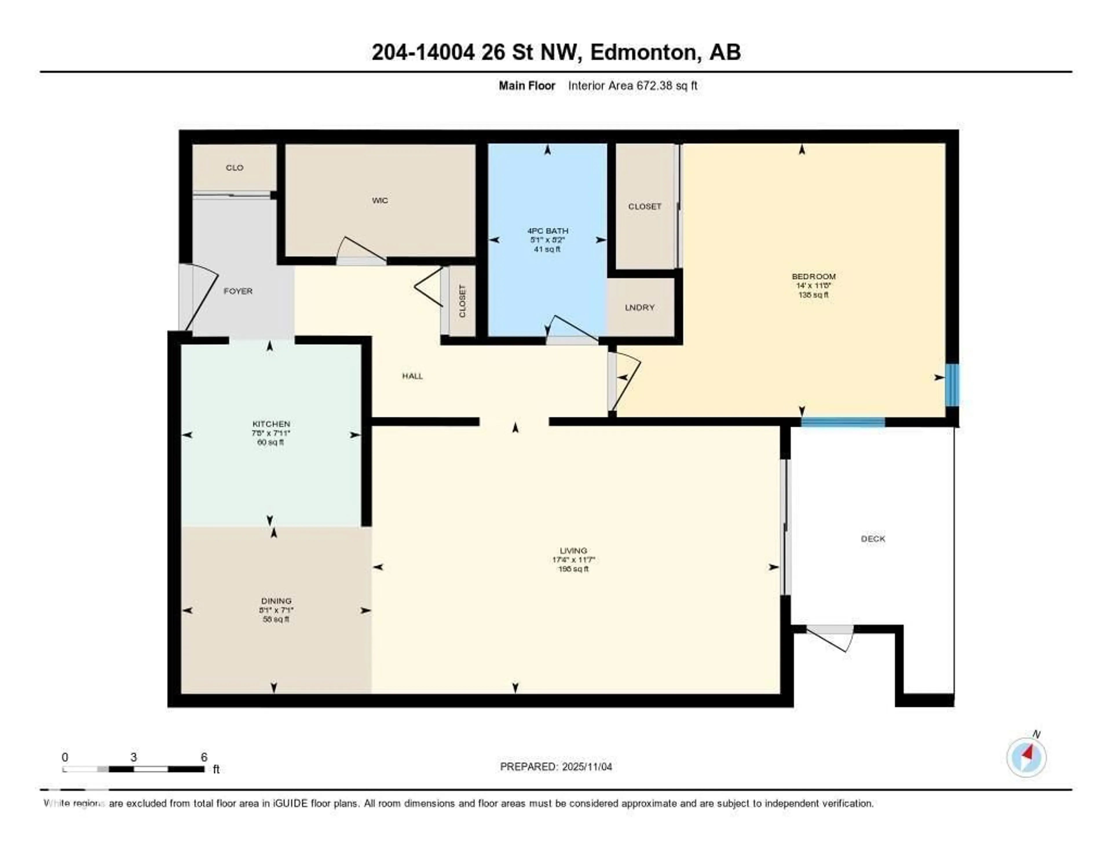 Floor plan for #204 - 14004 26 ST, Edmonton Alberta T5Y1Y4