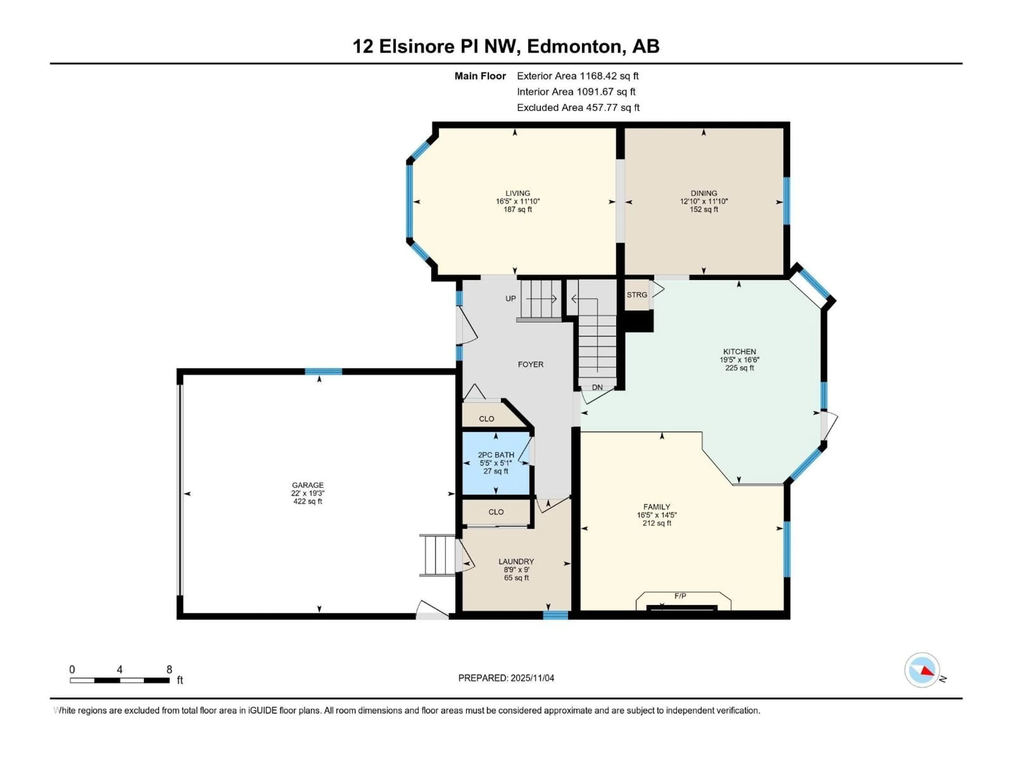 Floor plan for 12 ELSINORE PL, Edmonton Alberta T5X5W3