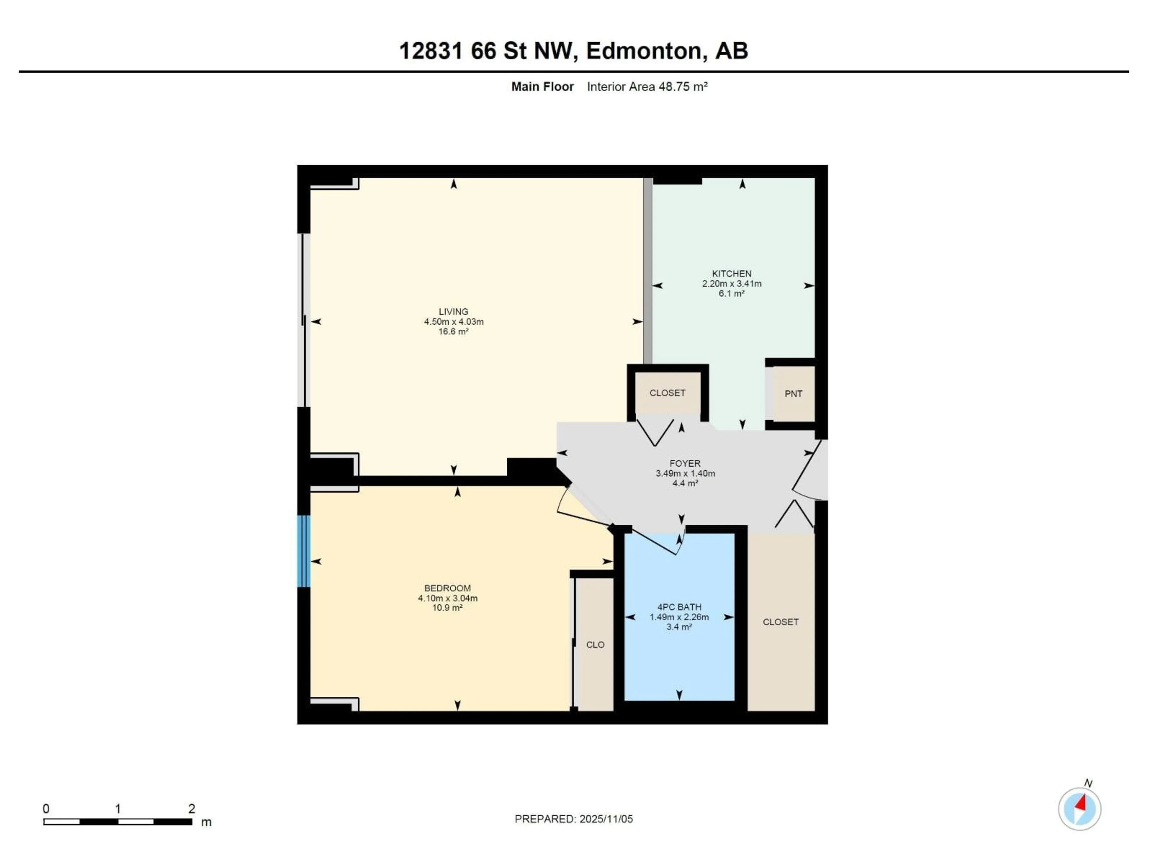 Floor plan for 807 - 12831 66 ST NW, Edmonton Alberta T5C0A4