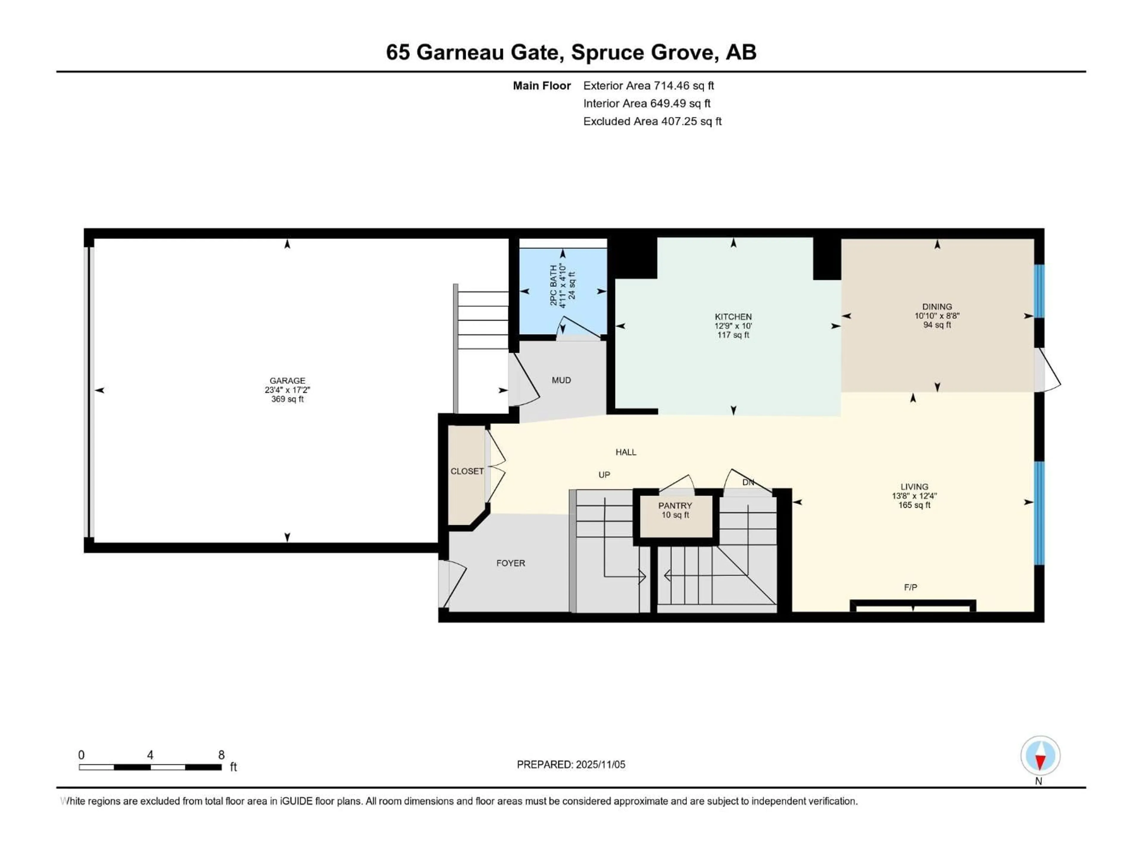 Floor plan for 65 GARNEAU GA, Spruce Grove Alberta T7X0Z7