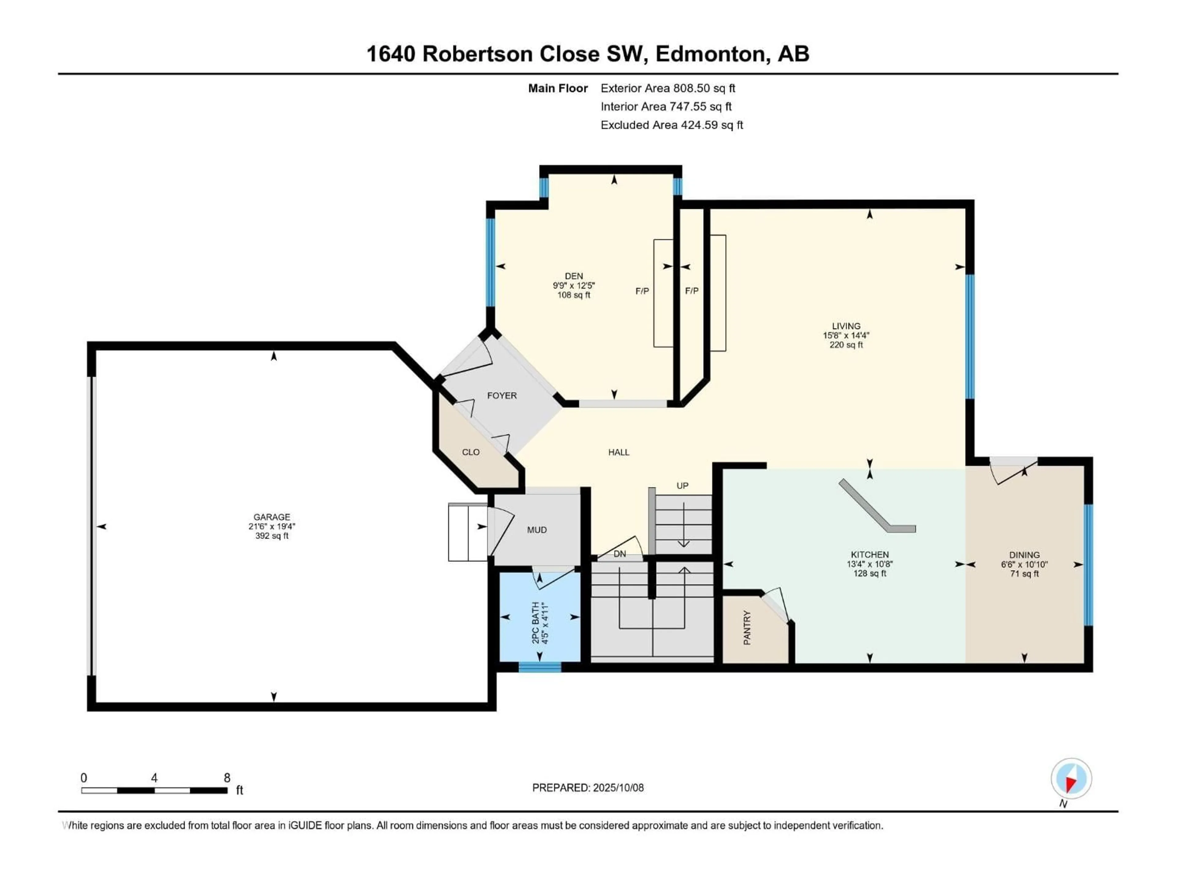 Floor plan for 1640 ROBERTSON CL, Edmonton Alberta T6W1K1