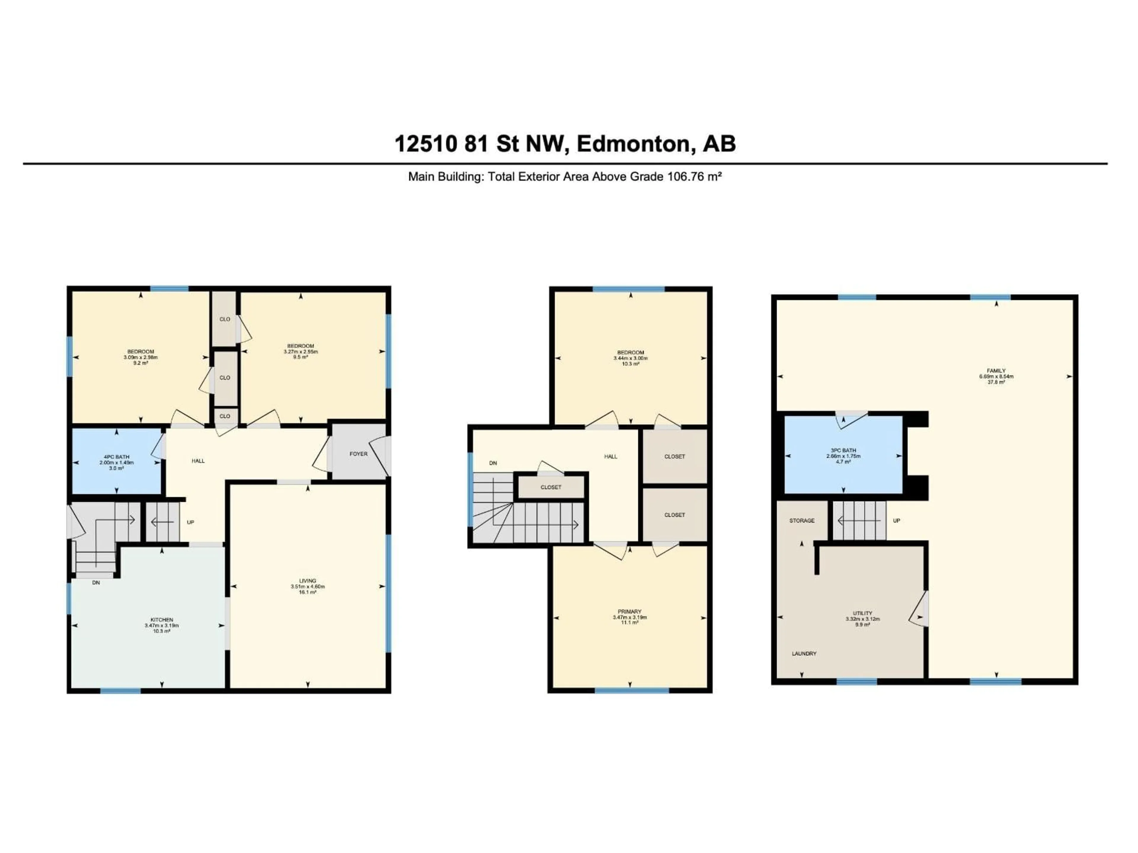 Floor plan for NW - 12510 81 ST, Edmonton Alberta T5B2T9