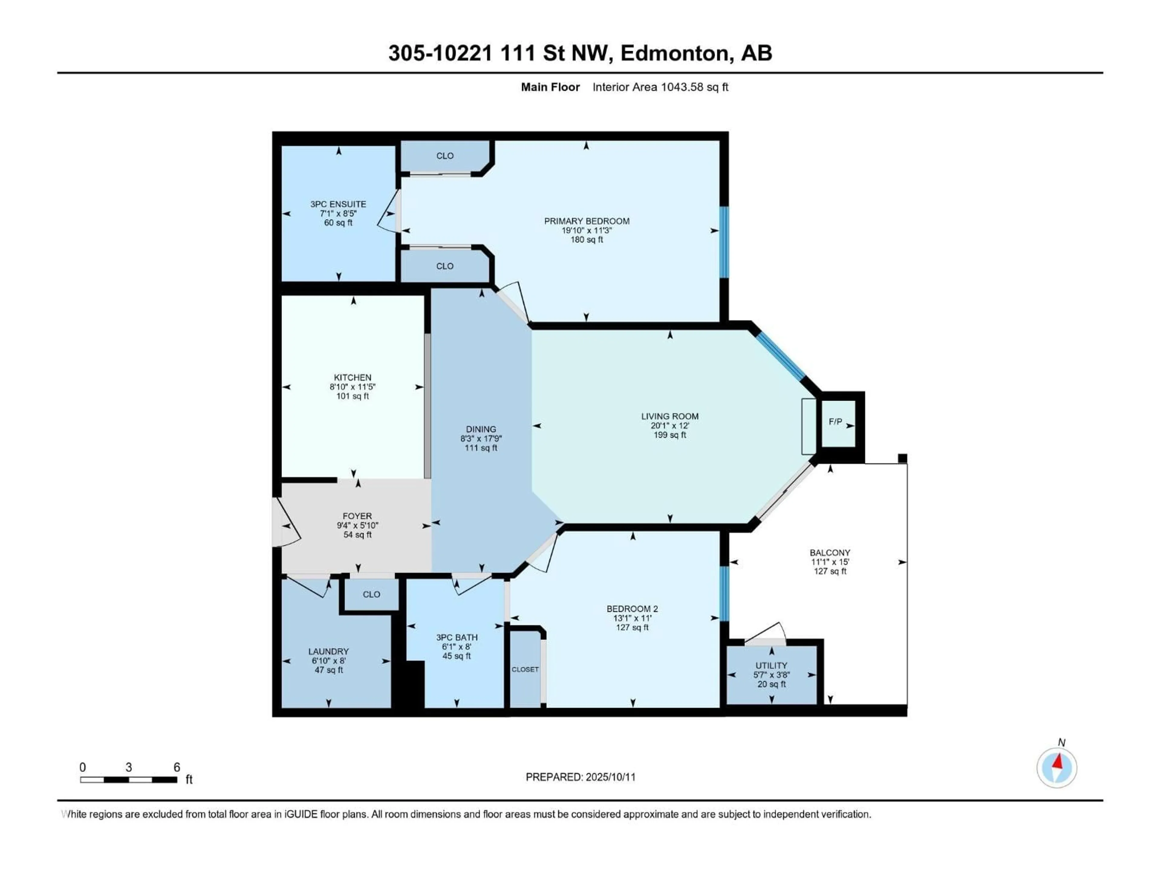 Floor plan for 305 - 10221 111 ST NW, Edmonton Alberta T5K2W5