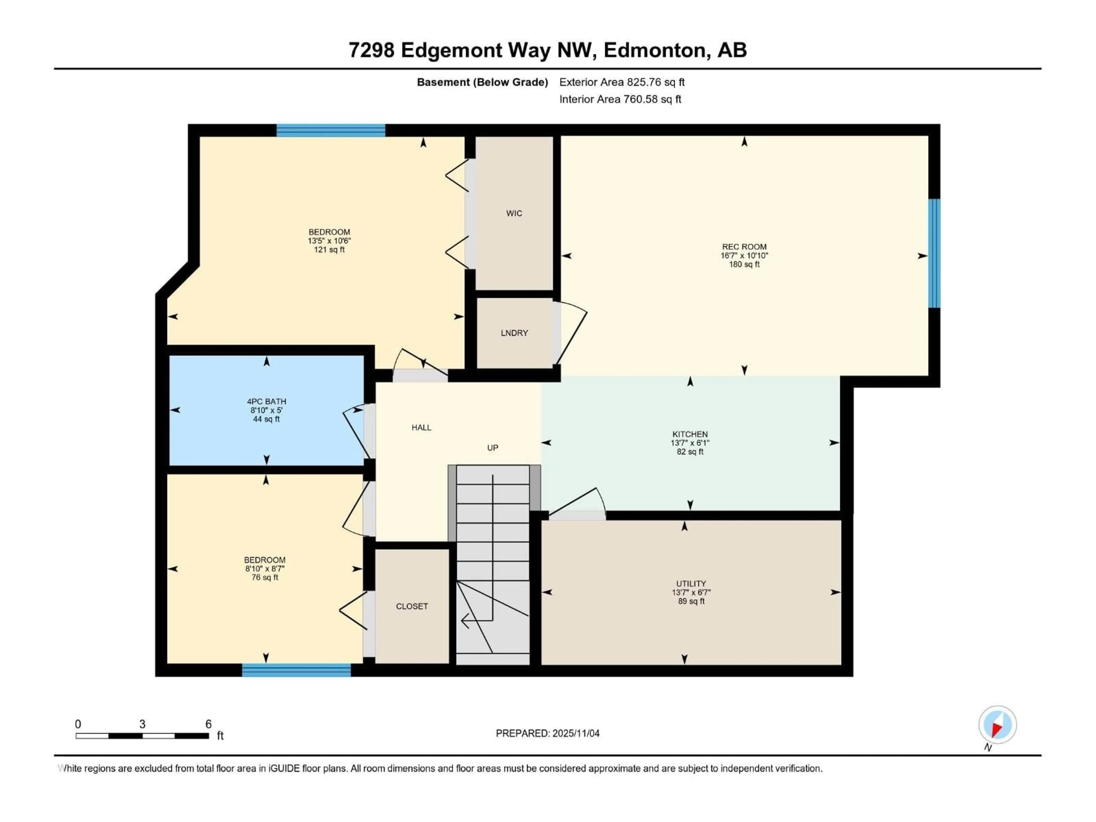Floor plan for 7298 EDGEMONT WY, Edmonton Alberta T6M2N5