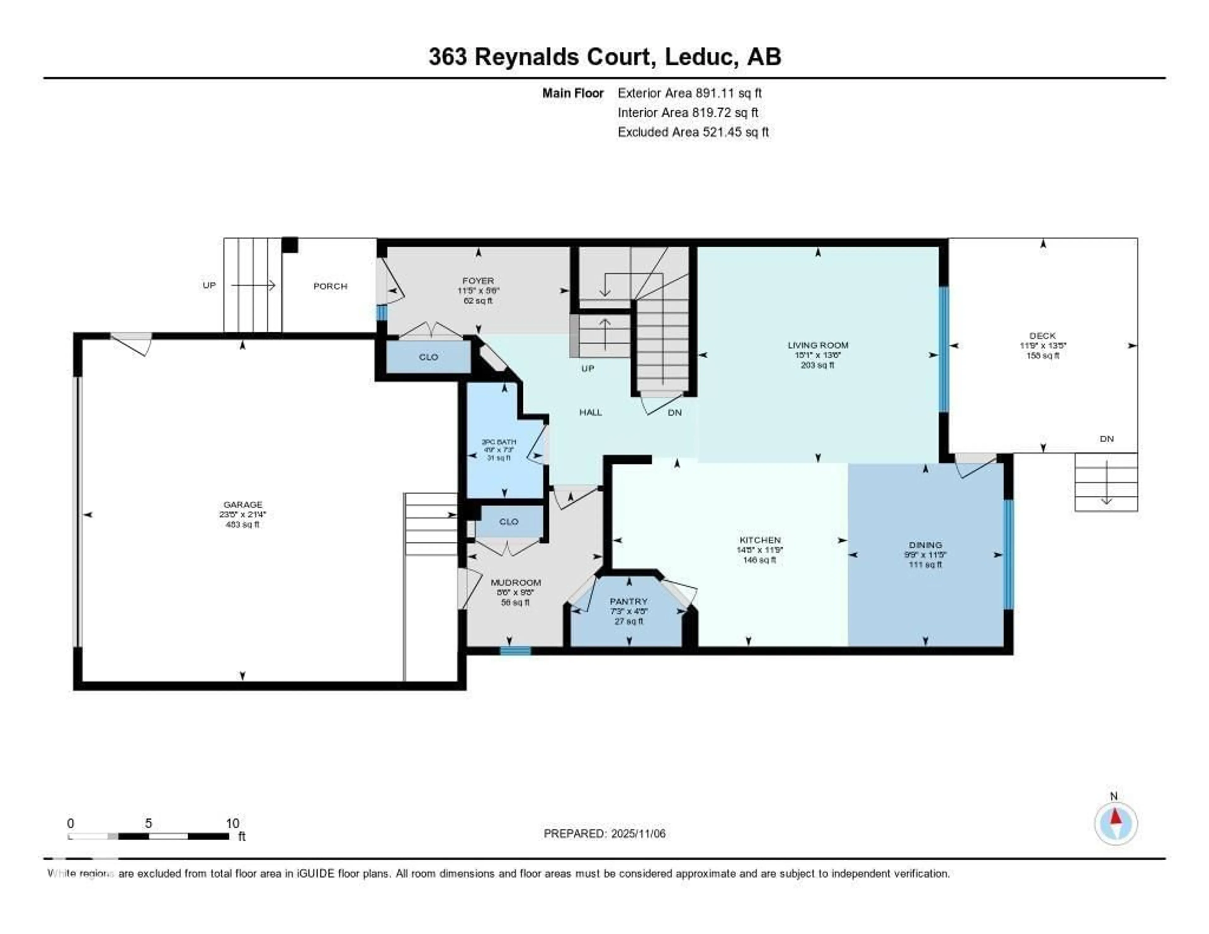 Floor plan for 363 REYNALDS CO, Leduc Alberta T9E0T2