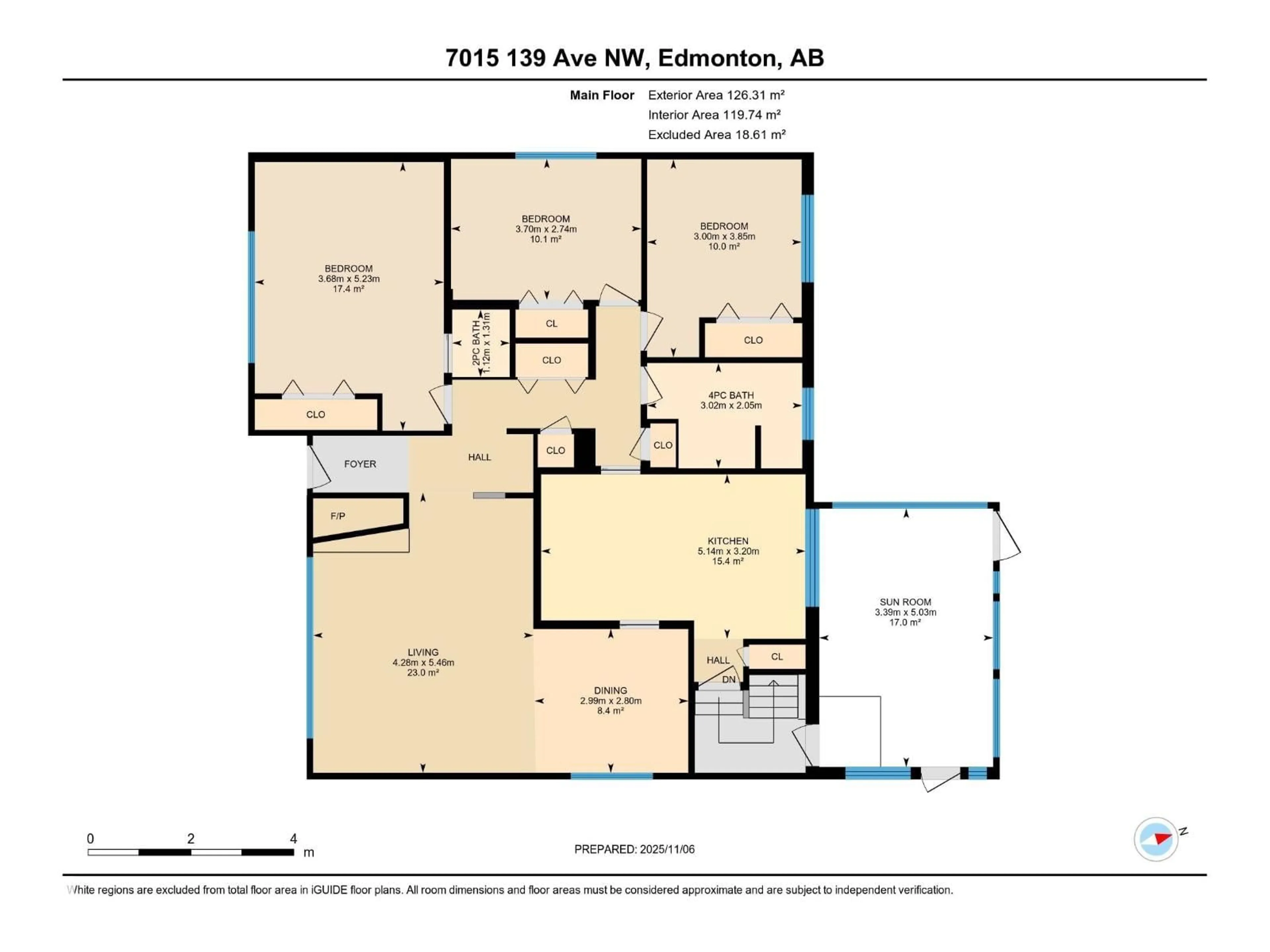 Floor plan for 7015 139 AV, Edmonton Alberta T5C2M3