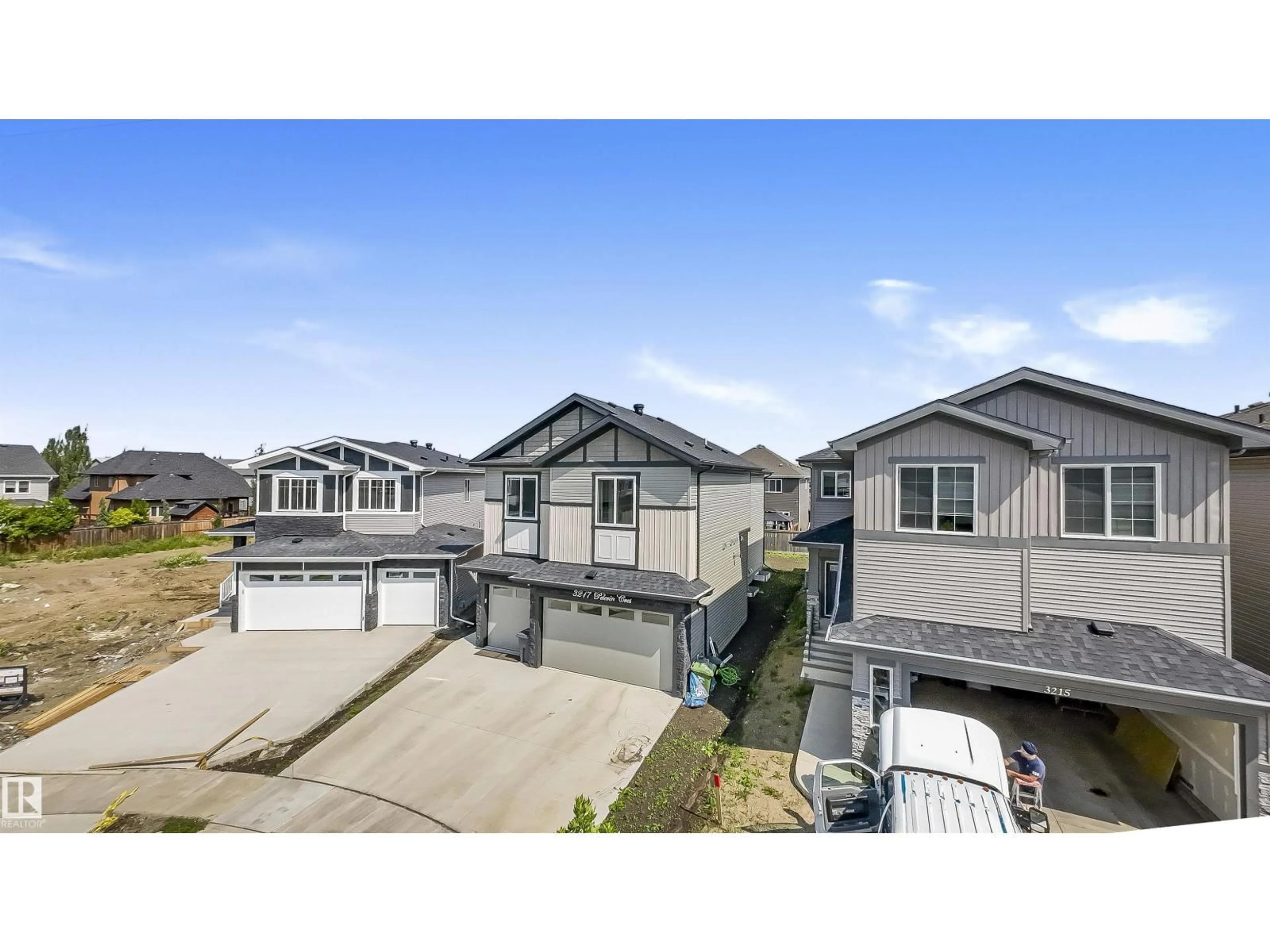 A pic from outside/outdoor area/front of a property/back of a property/a pic from drone, street for 3217 PELERIN CR, Beaumont Alberta T4X0E2