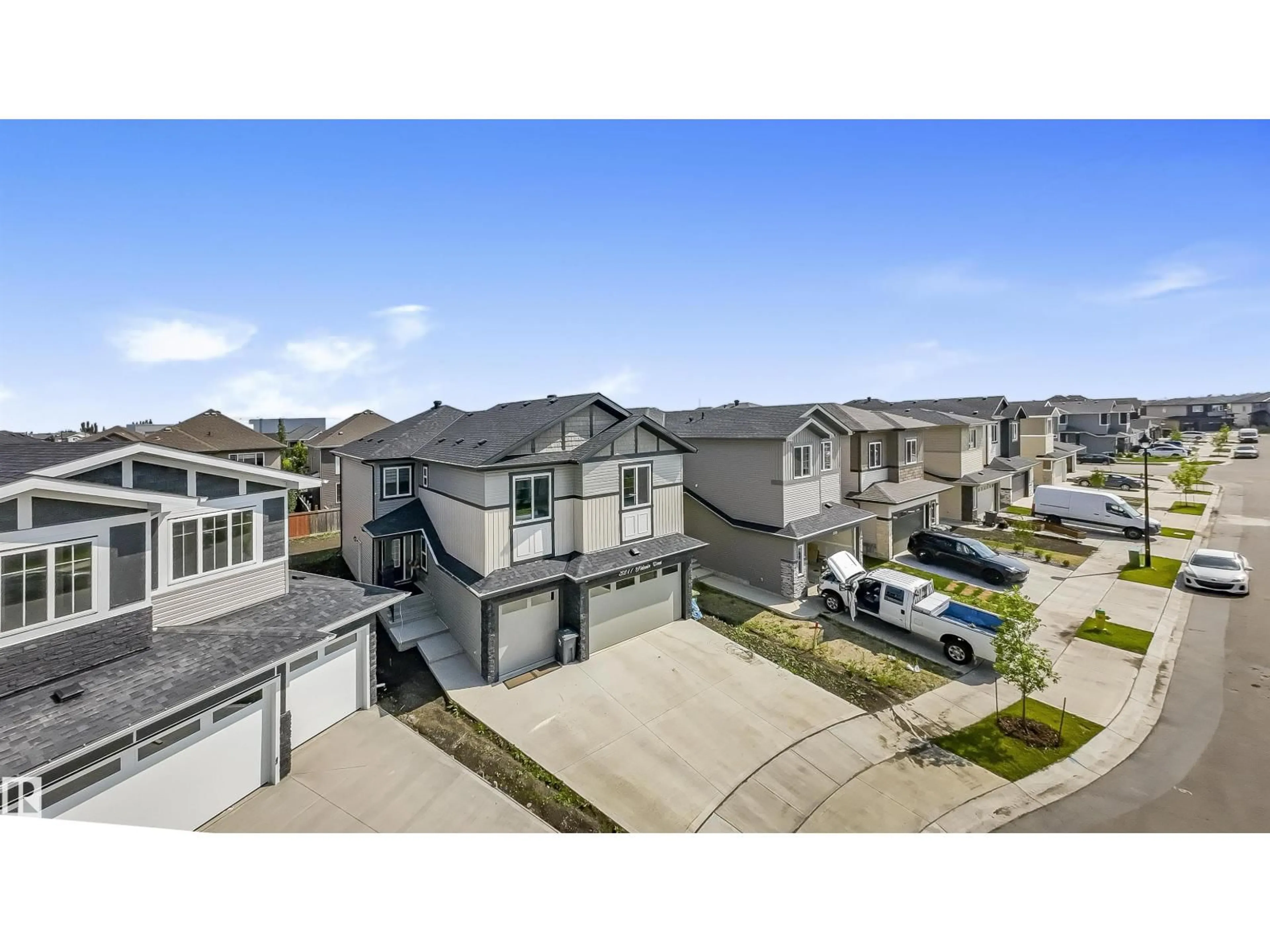 A pic from outside/outdoor area/front of a property/back of a property/a pic from drone, street for 3217 PELERIN CR, Beaumont Alberta T4X0E2