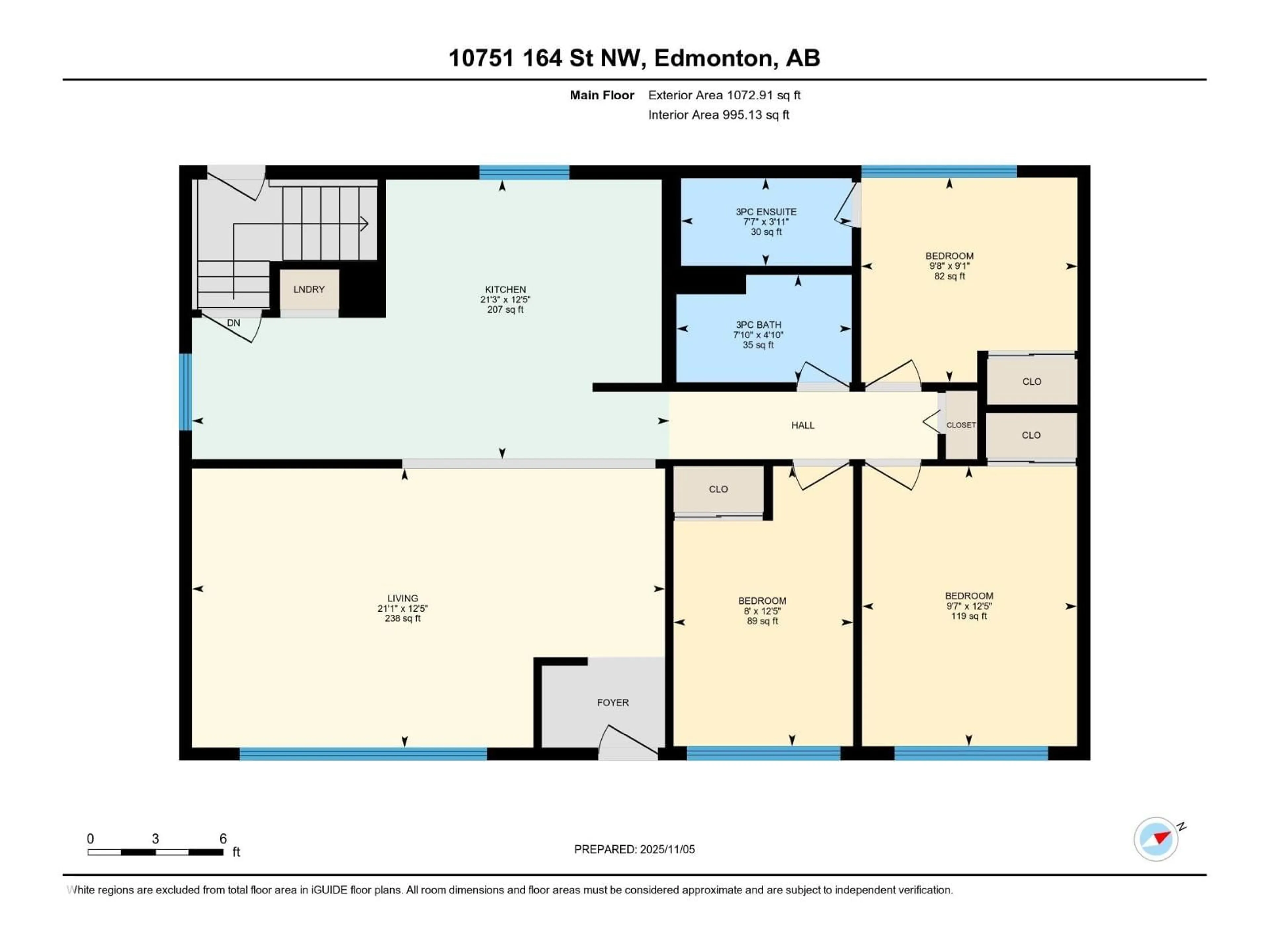Floor plan for 10751 164 ST, Edmonton Alberta T5P3S1
