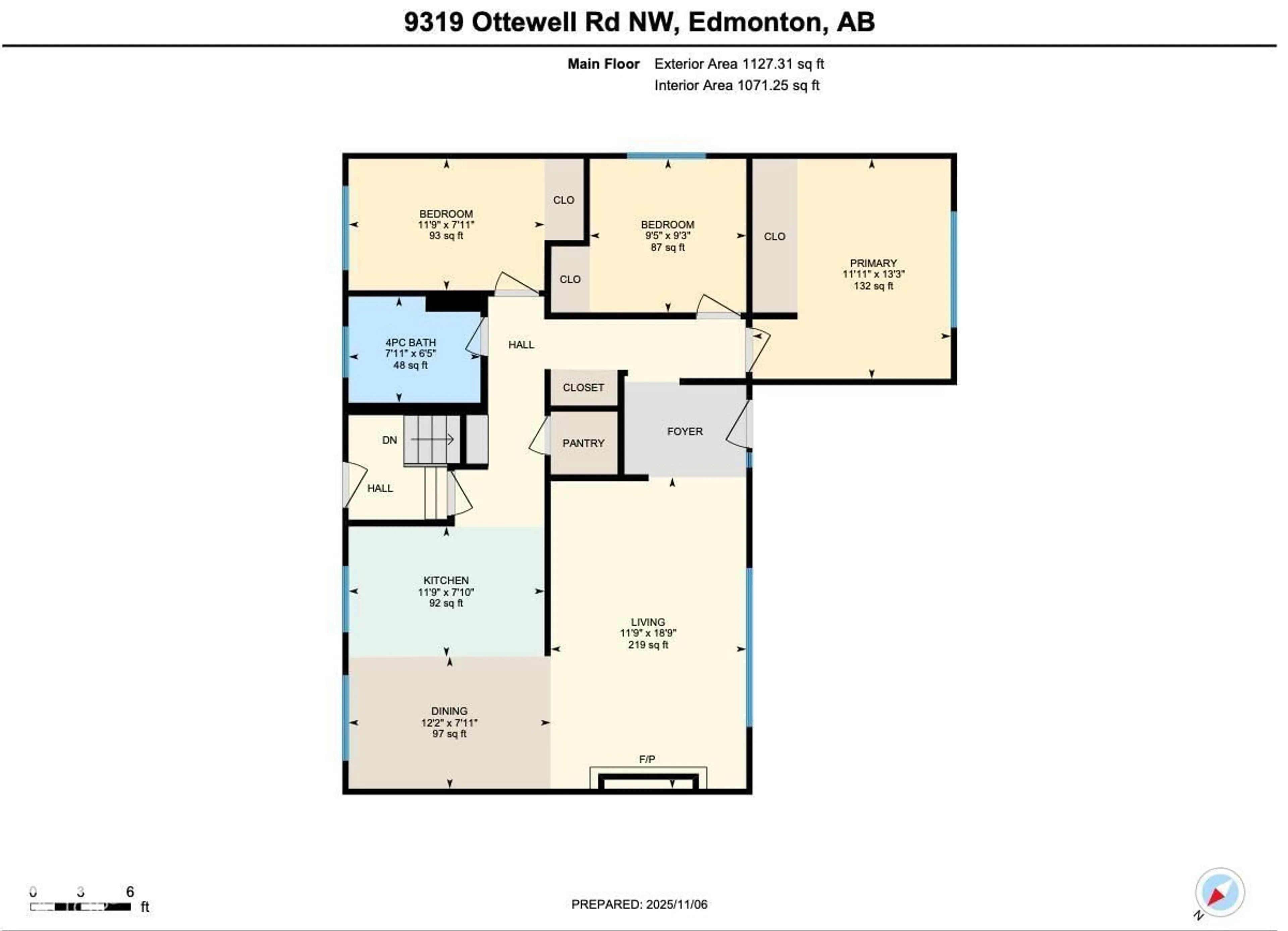 Floor plan for 9319 OTTEWELL RD, Edmonton Alberta T6B2G4