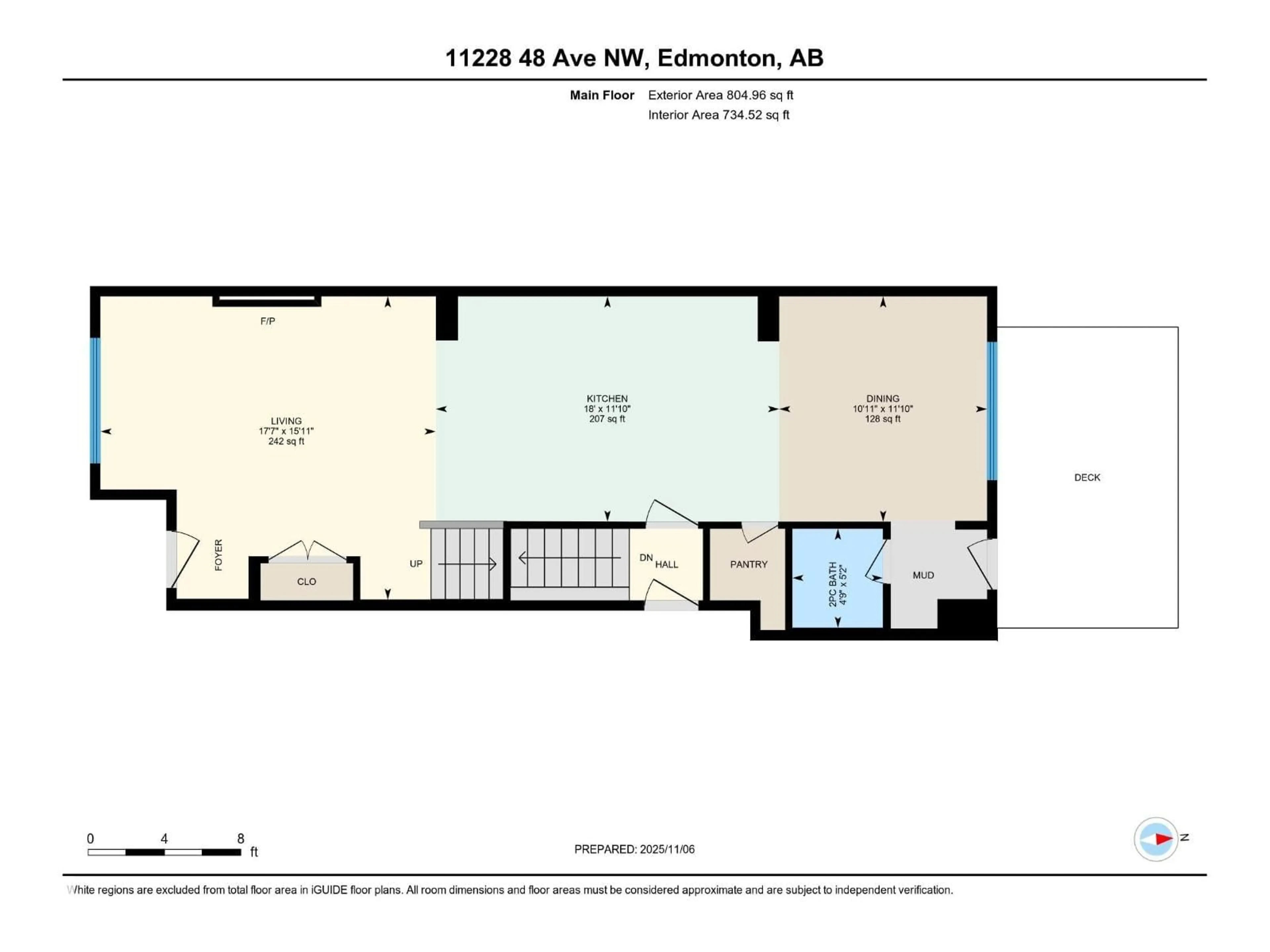 Floor plan for 11228 48 AV, Edmonton Alberta T6H0C7