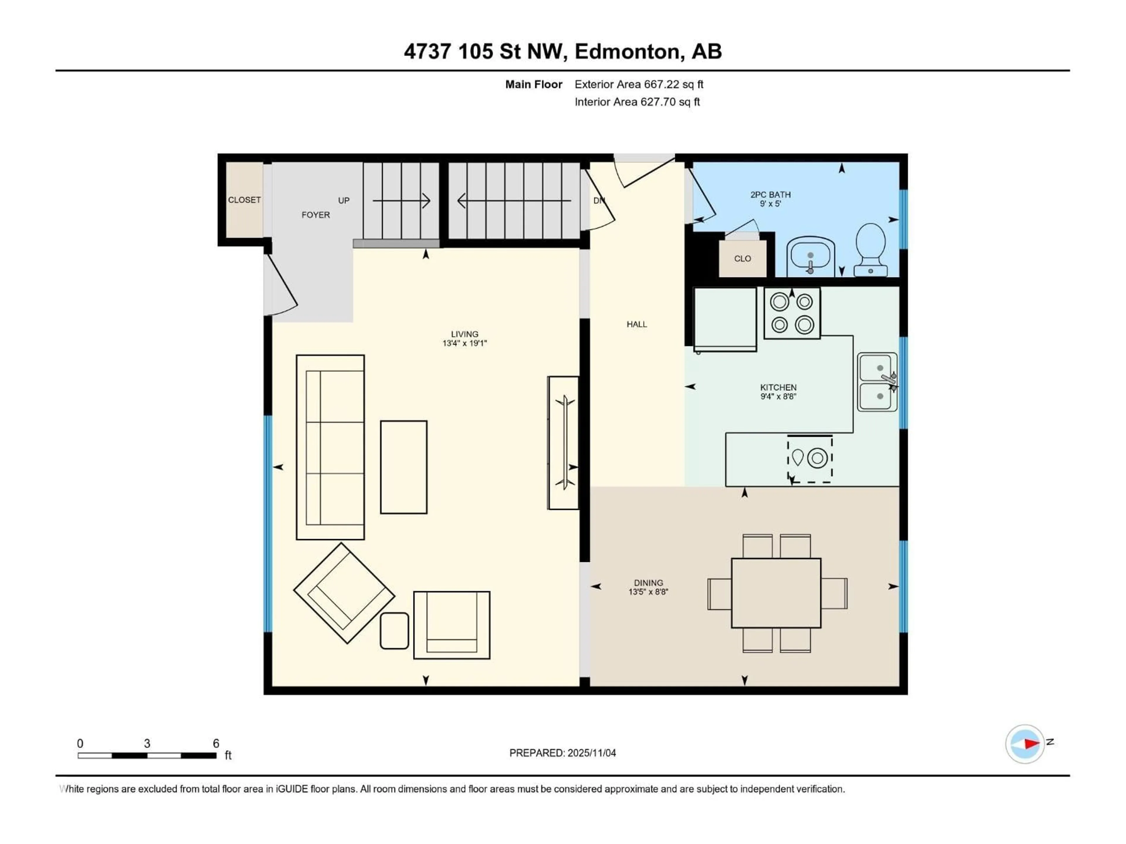 Floor plan for 4737 105 ST, Edmonton Alberta T6H2M3