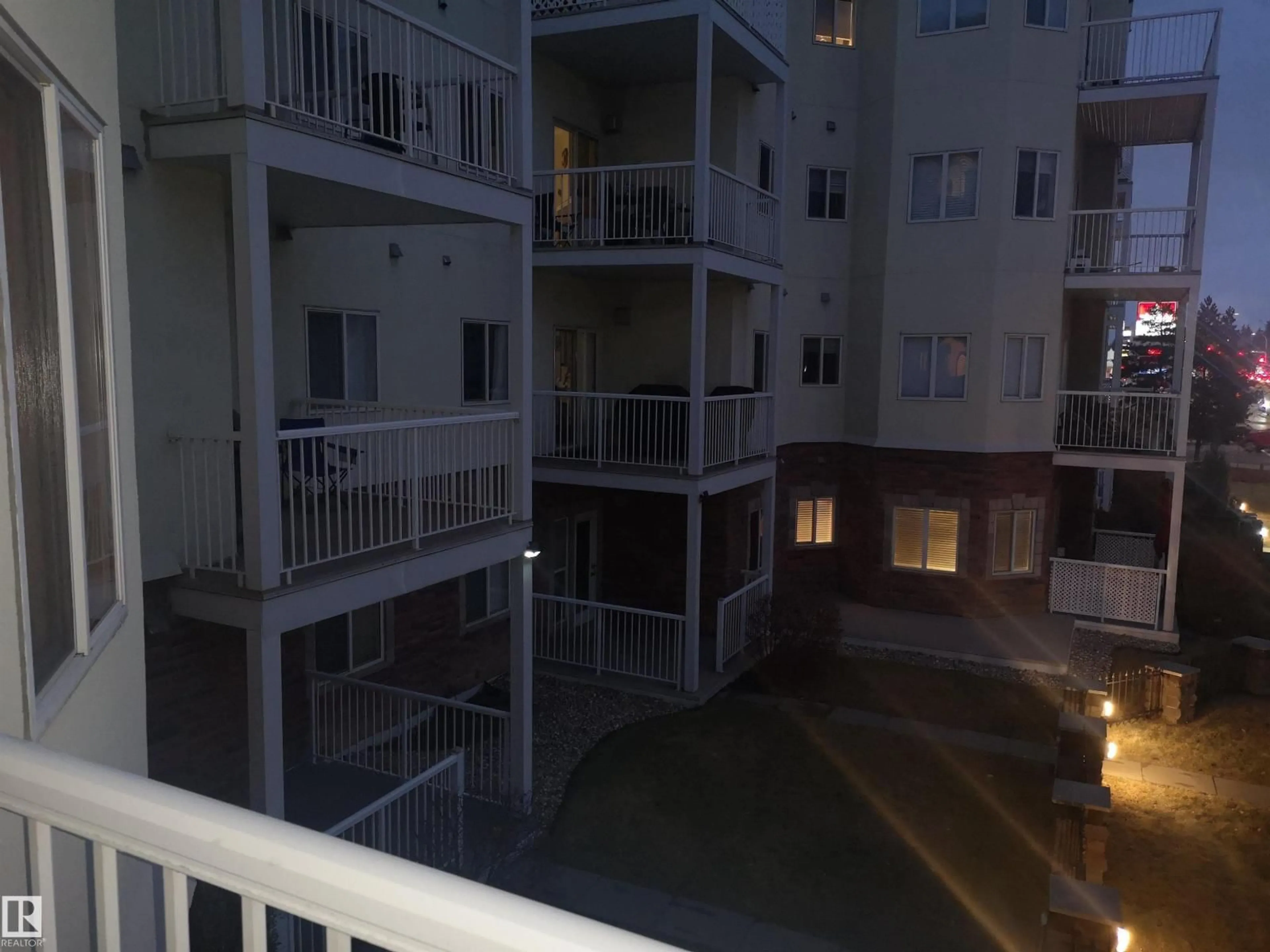 Balcony in the apartment, city buildings view from balcony for 218 8528 82 AV, Edmonton Alberta T6E6C3