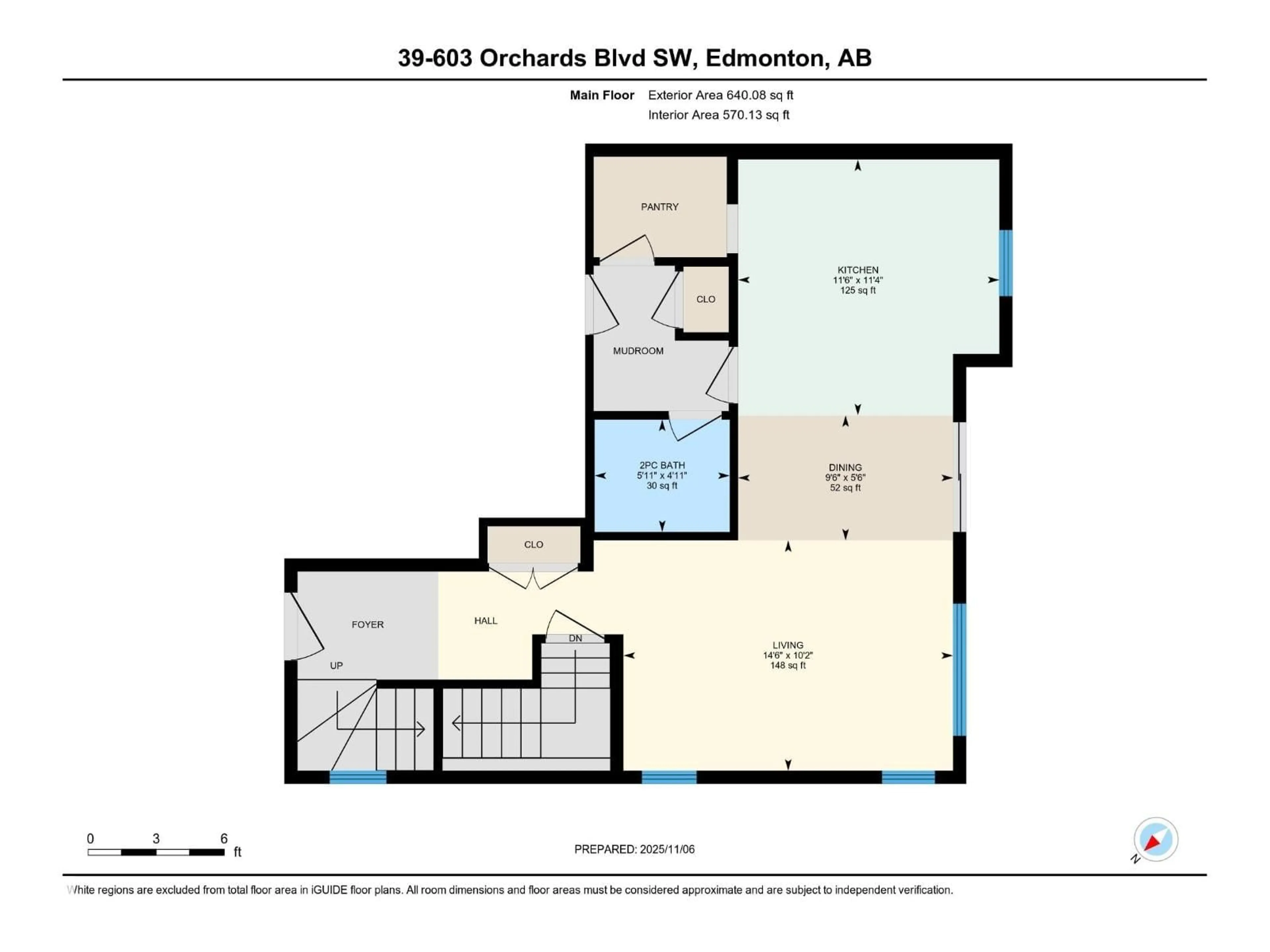 Floor plan for 39 603 ORCHARDS BV SW, Edmonton Alberta T6X2W8