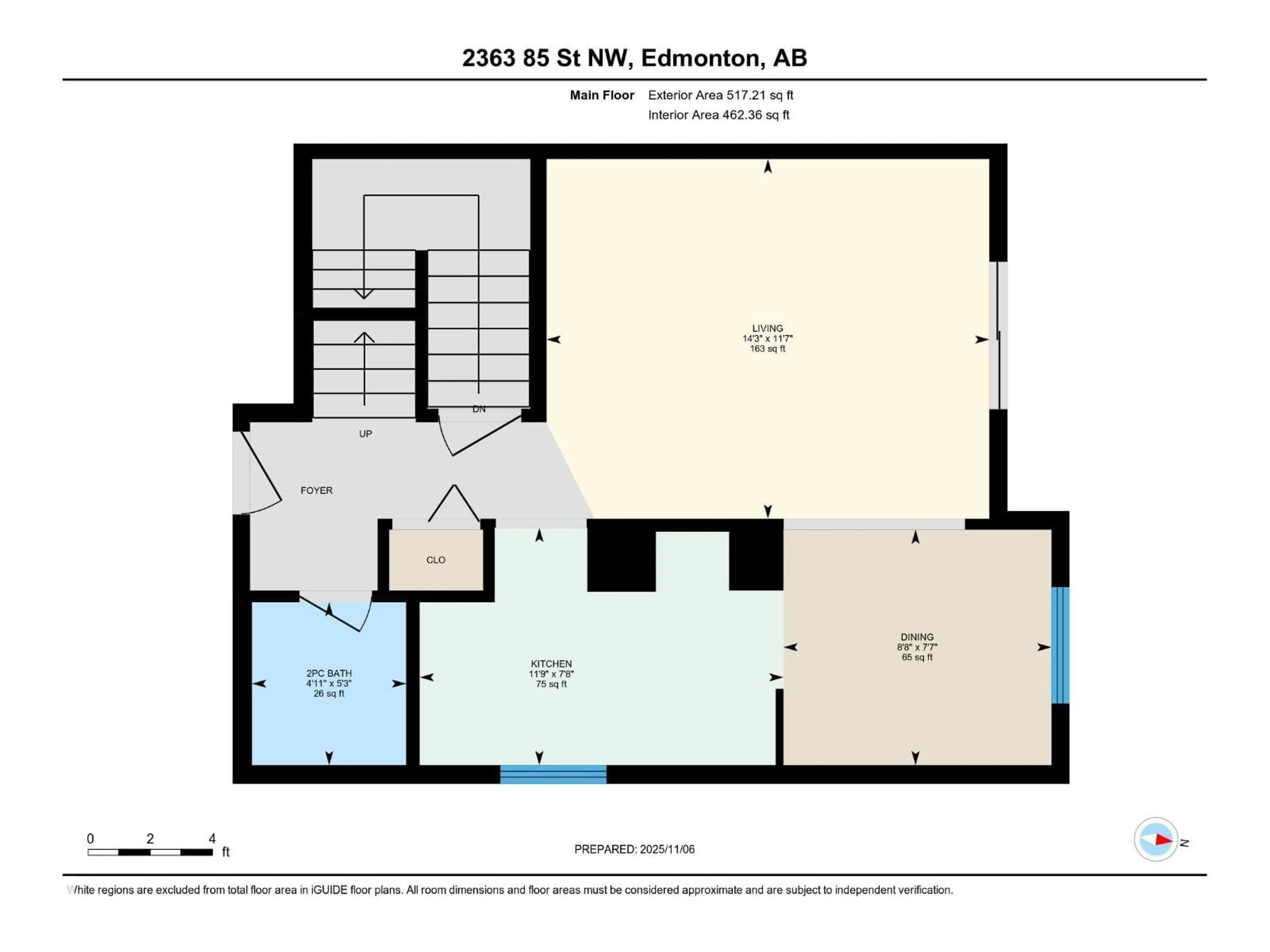 Floor plan for 2363 85 ST, Edmonton Alberta T6K3H1