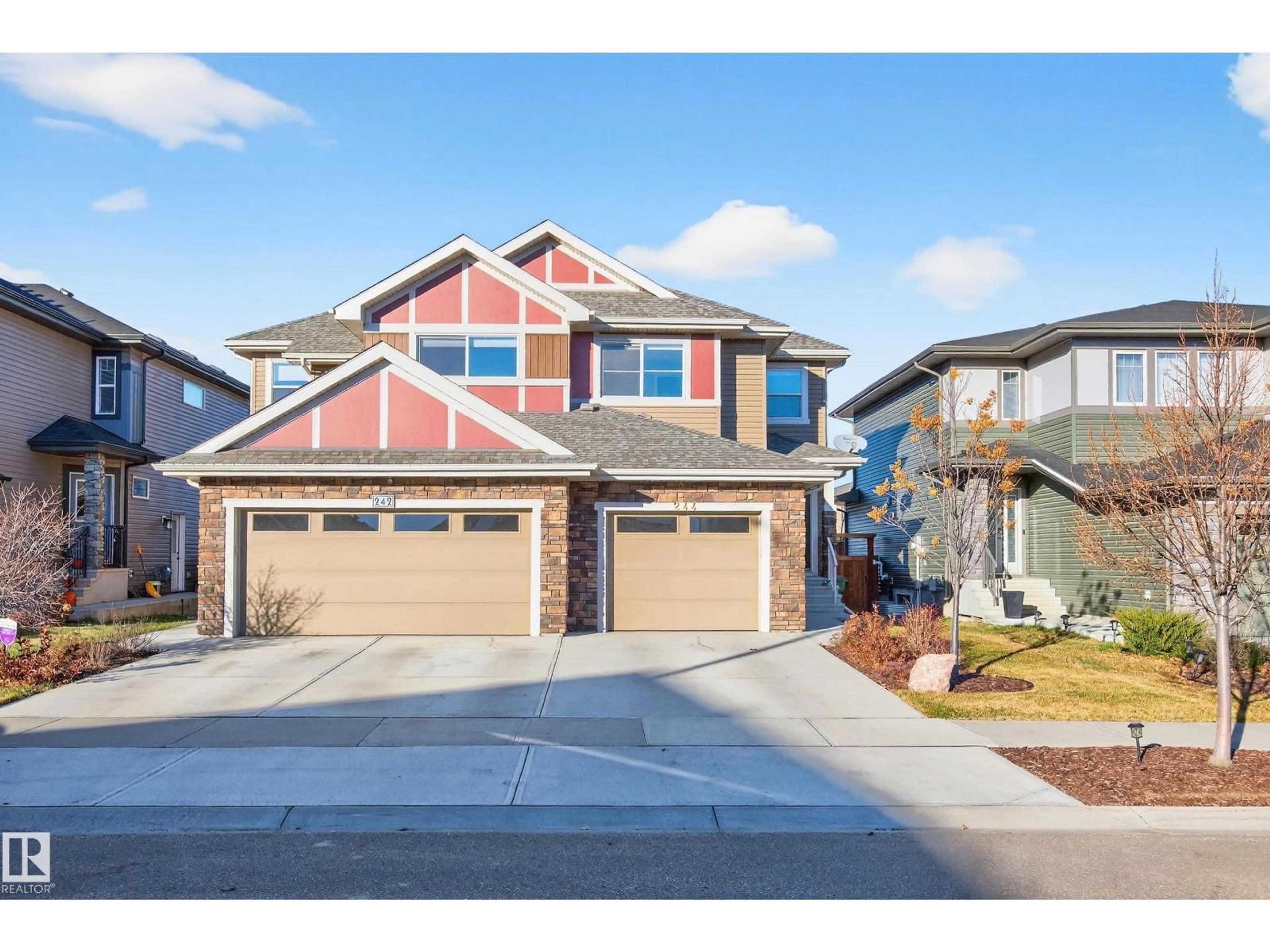 Home with vinyl exterior material, street for 244 LARCH CR, Leduc Alberta T9E1L3