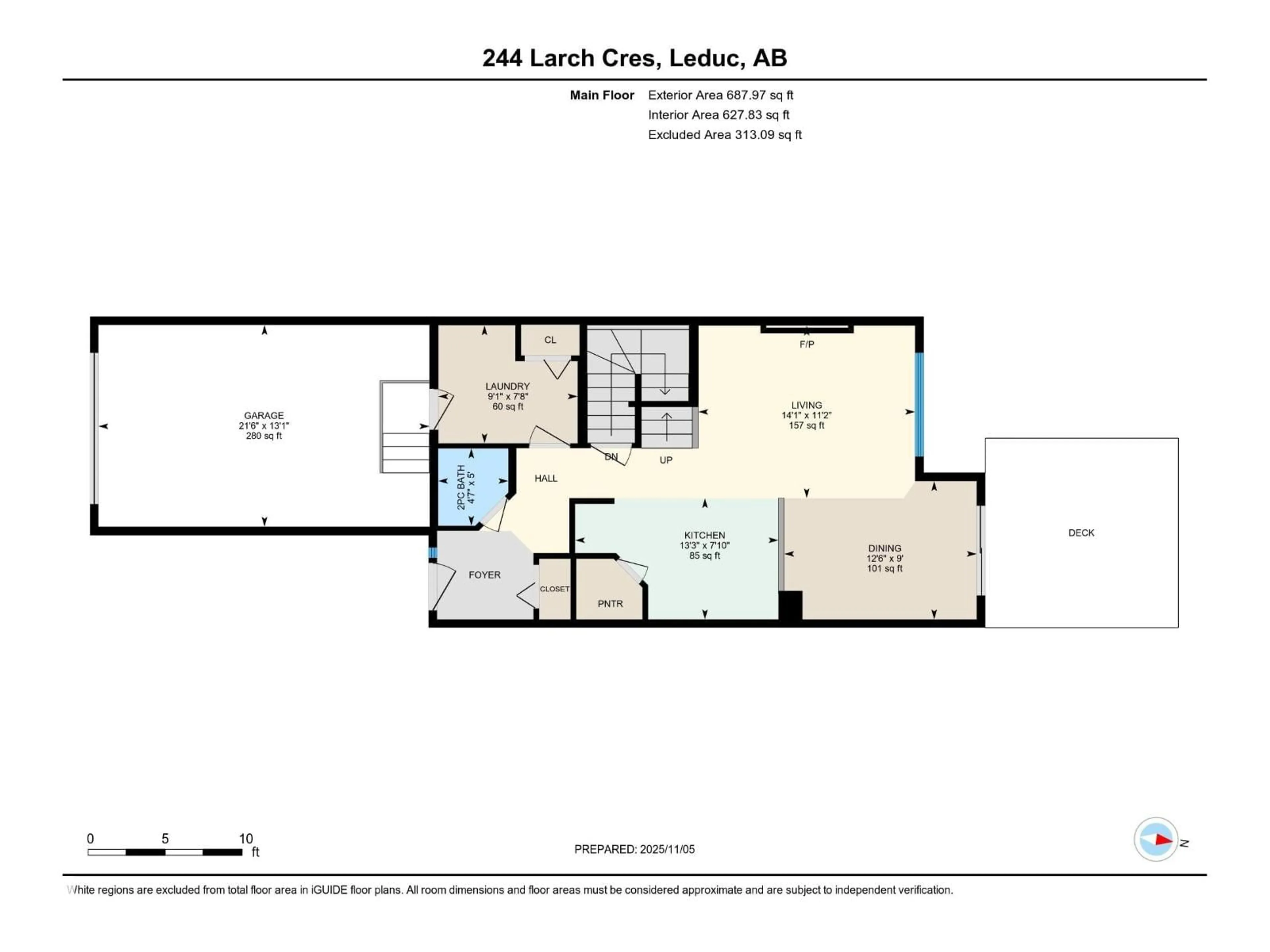 Floor plan for 244 LARCH CR, Leduc Alberta T9E1L3