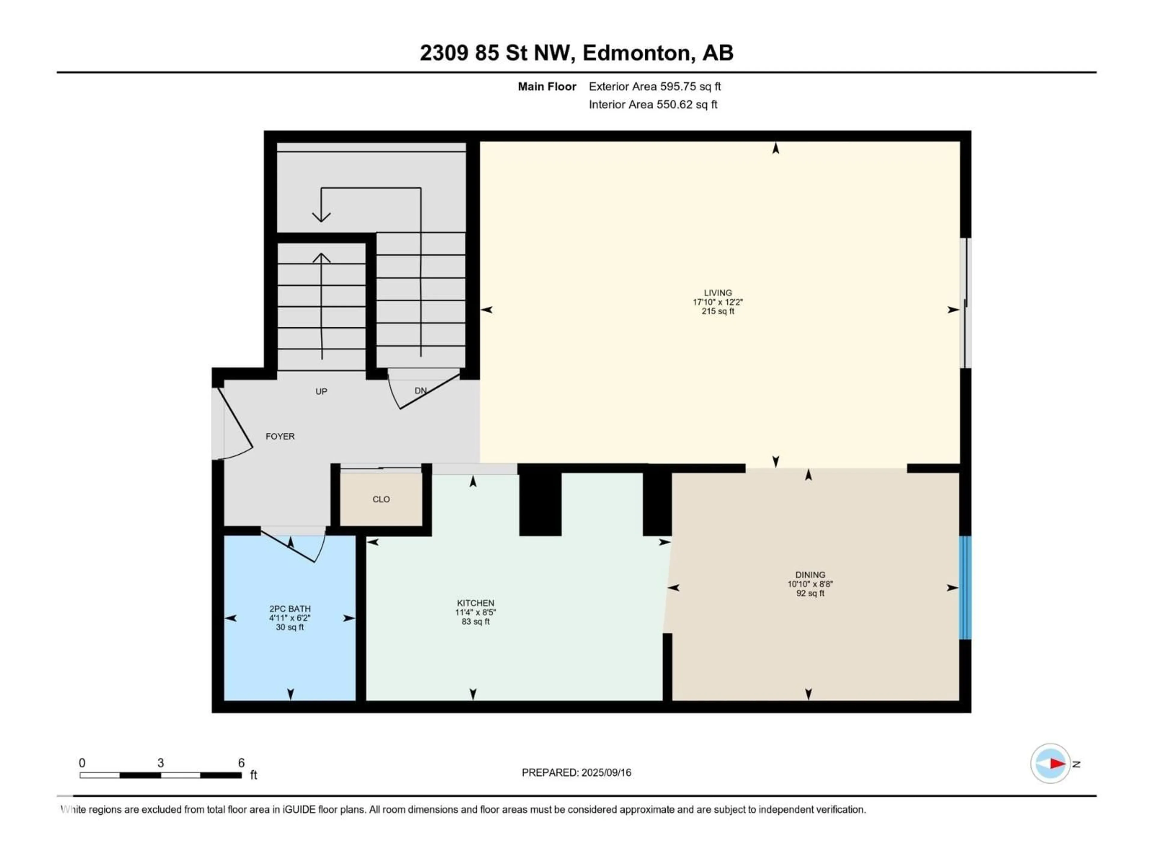 Floor plan for 2309 85 ST, Edmonton Alberta T6K3H1