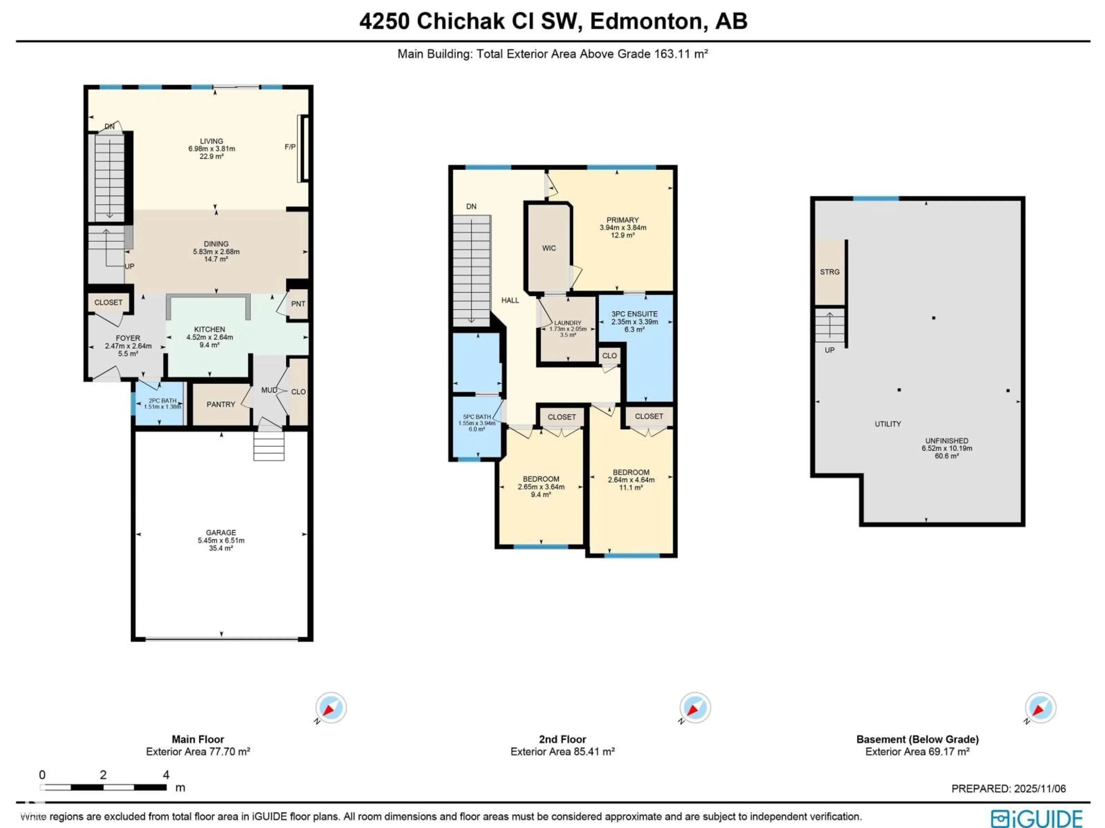 Floor plan for 4250 CHICHAK CL, Edmonton Alberta T6W4B4