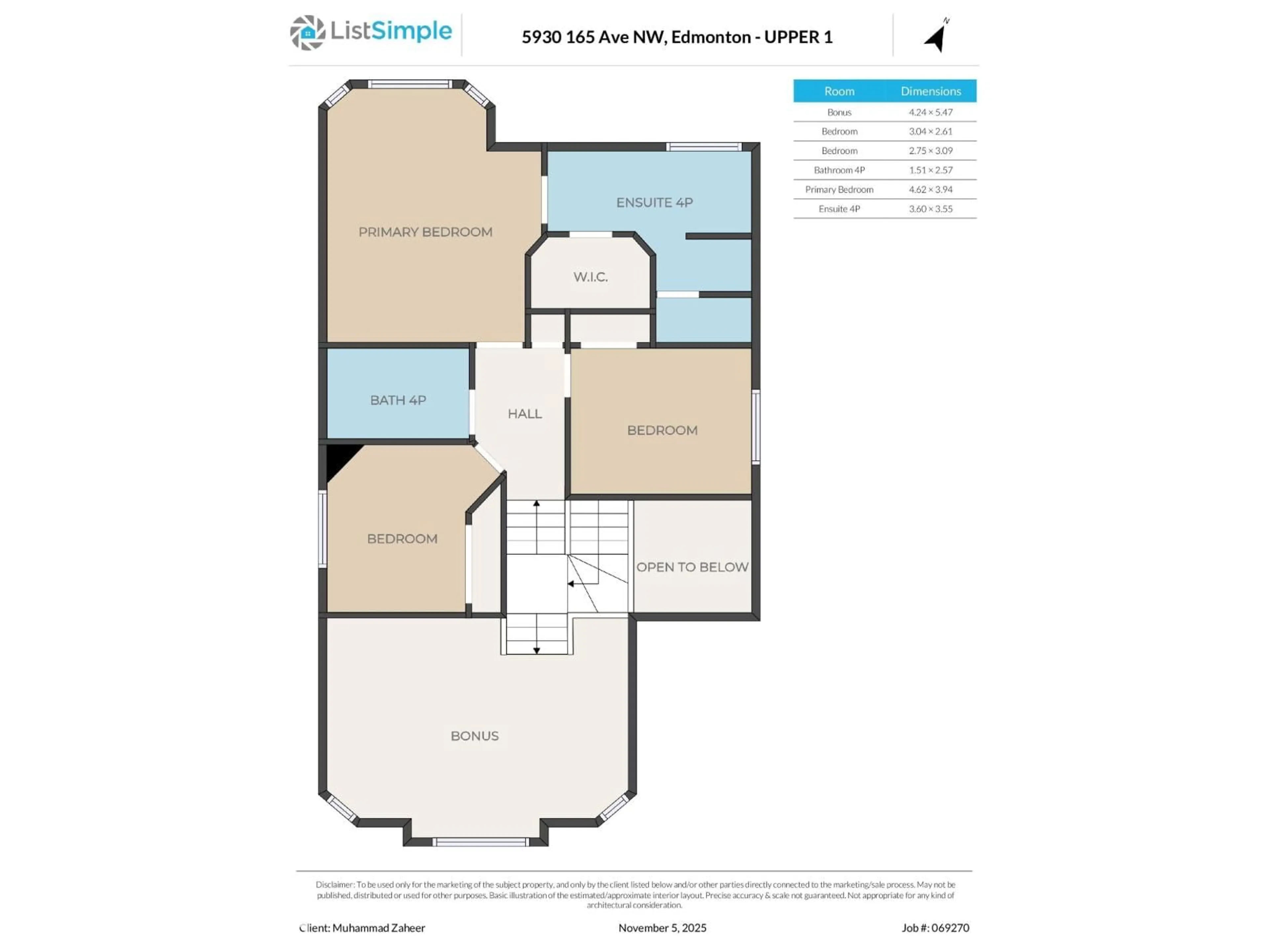 Floor plan for 5930 165 AV, Edmonton Alberta T5Y0J1