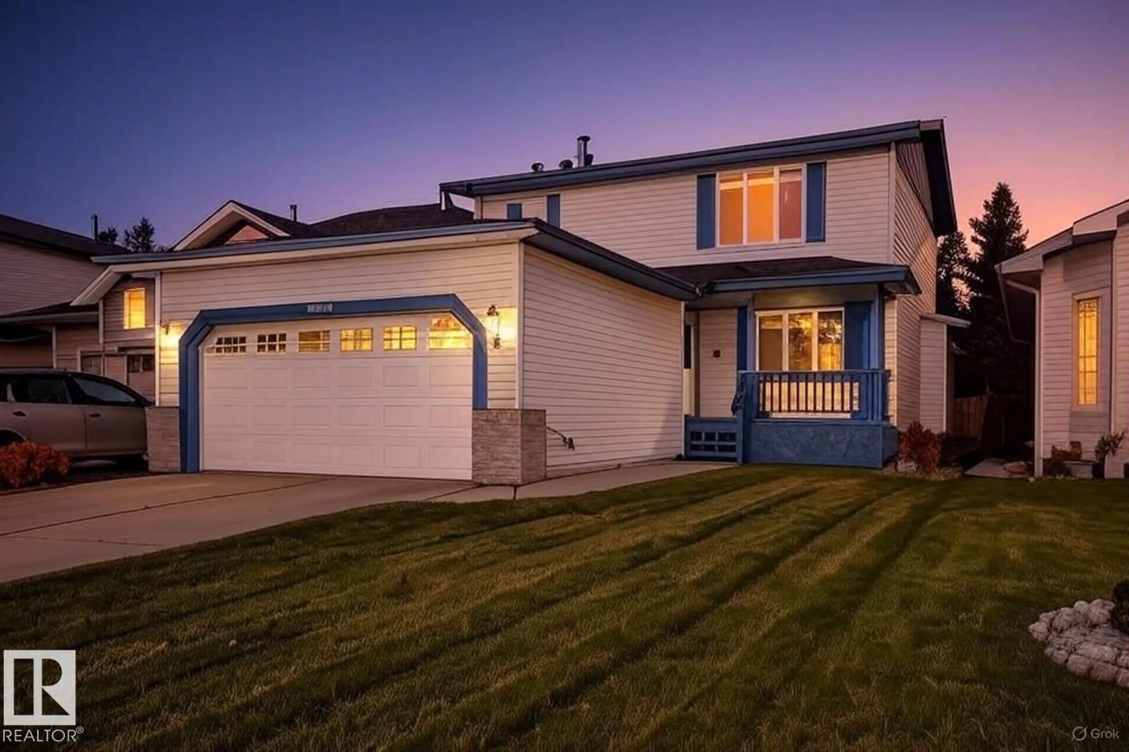 Home with vinyl exterior material, street for 6230 159A AV, Edmonton Alberta T5Y2R9