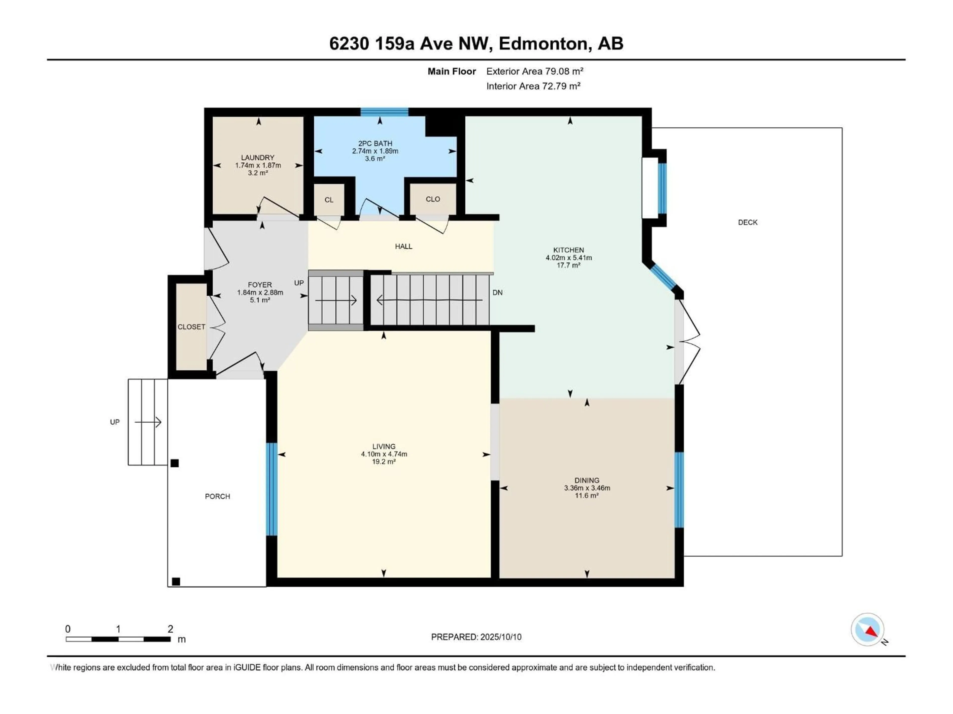 Floor plan for 6230 159A AV, Edmonton Alberta T5Y2R9