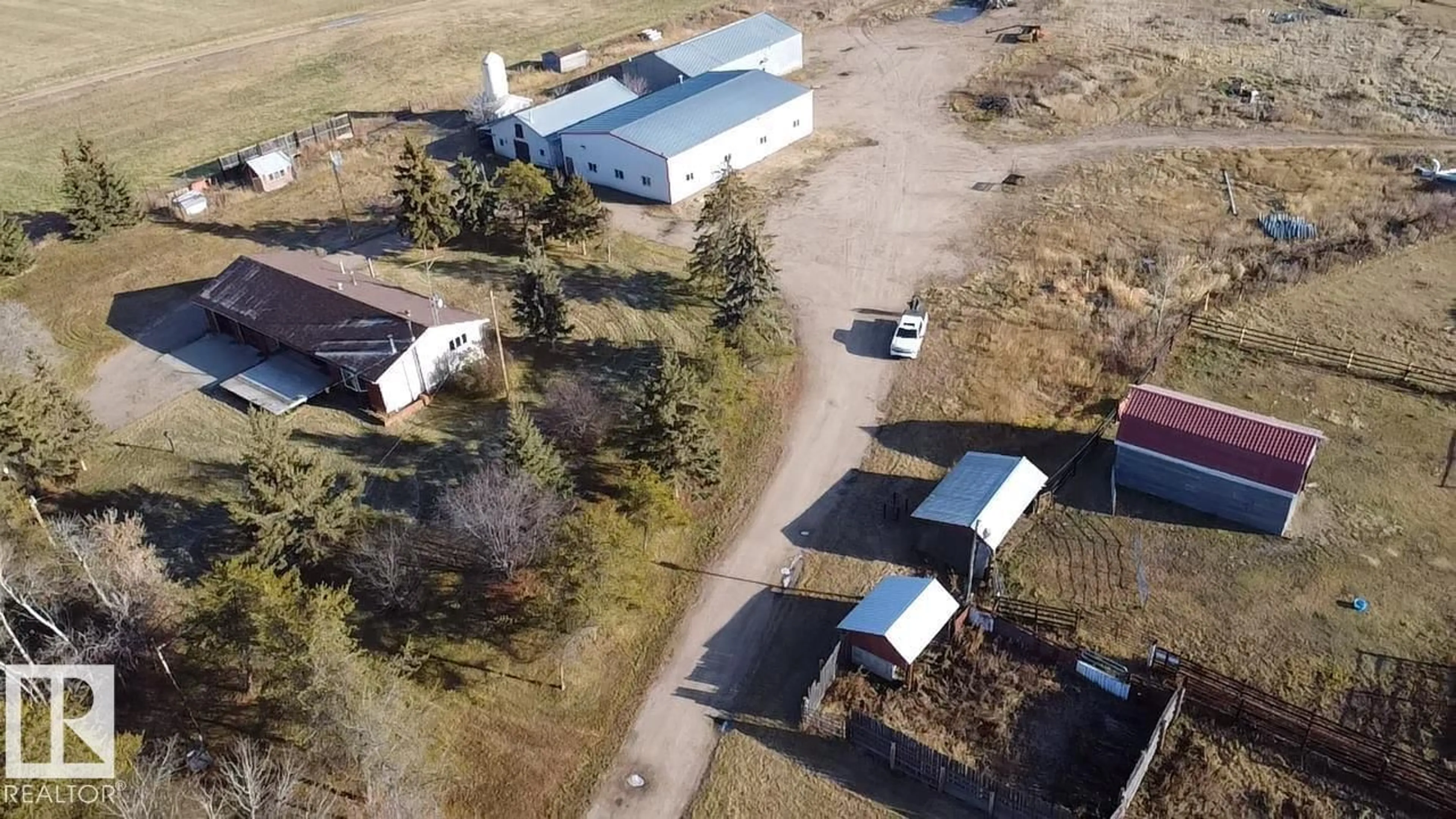 A pic from outside/outdoor area/front of a property/back of a property/a pic from drone, building for 61215 RGE RD 444, Rural Bonnyville M.D. Alberta T9N2J6